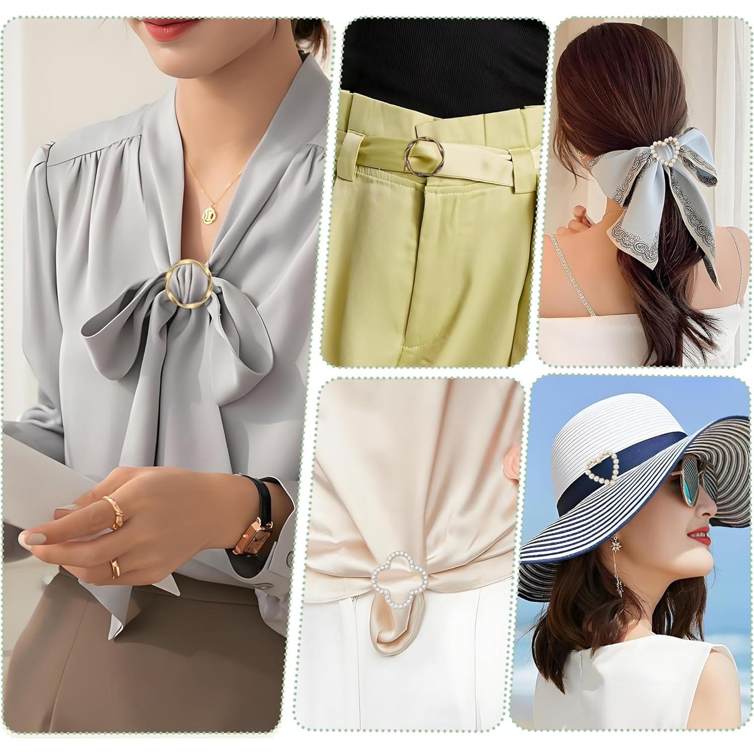 Anillos para Bufandas y Clips para Camisetas Vintrex 6 Pcs Dorado