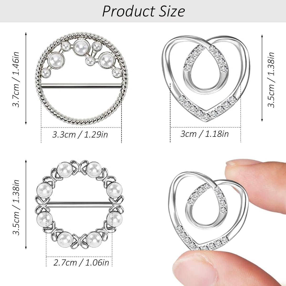 Anillos de Bufanda para Mujeres ADULLPONY 6PCS con Rhinestones