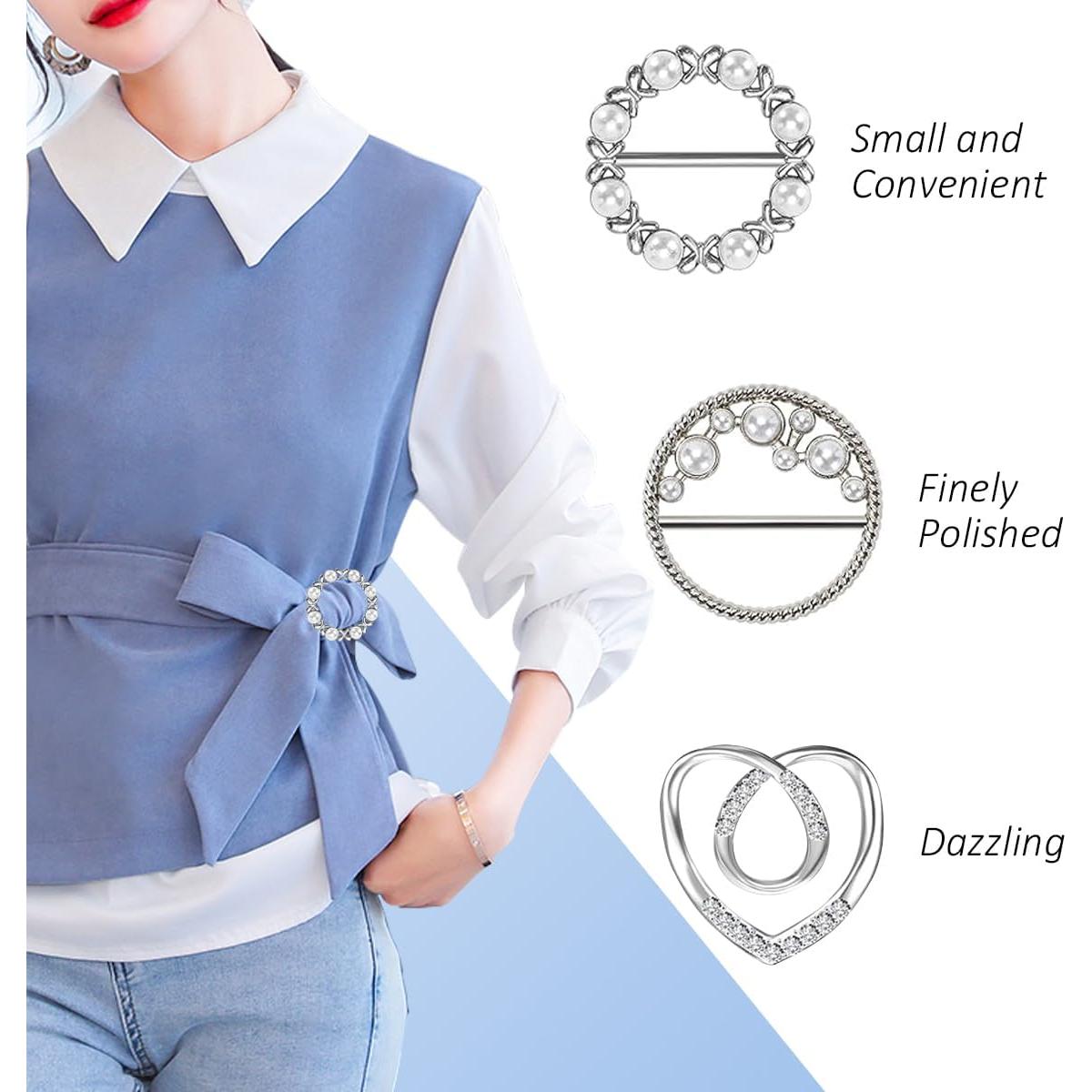 Anillos de Bufanda para Mujeres ADULLPONY 6PCS con Rhinestones