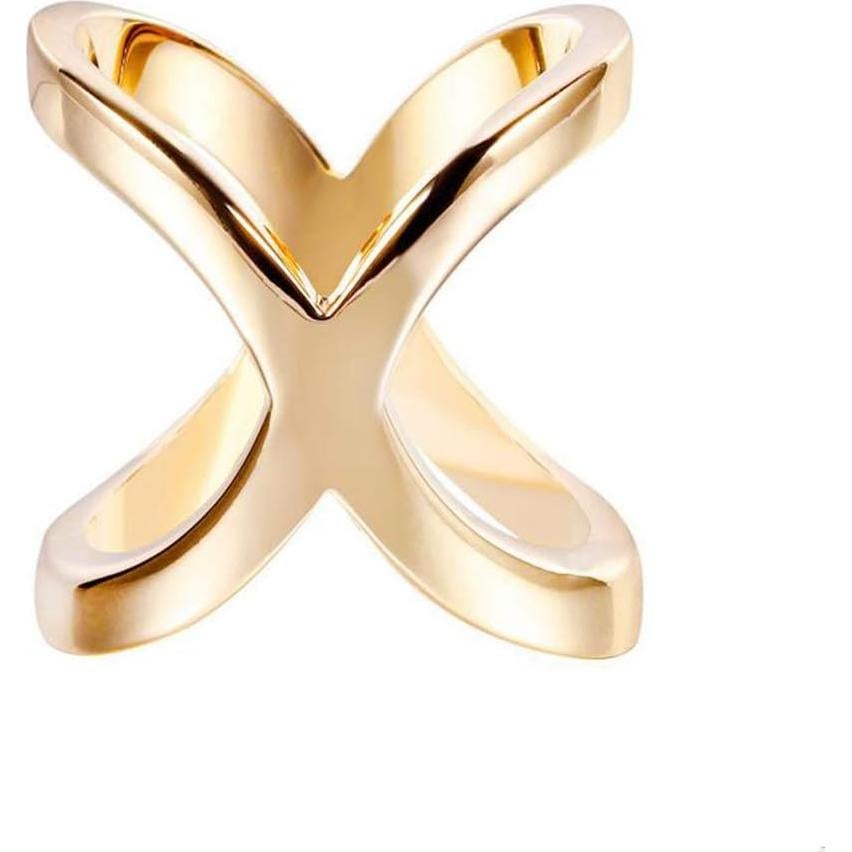 Anillos de Bufanda UPSTORE en Forma de X Oro y Plata 2PCS