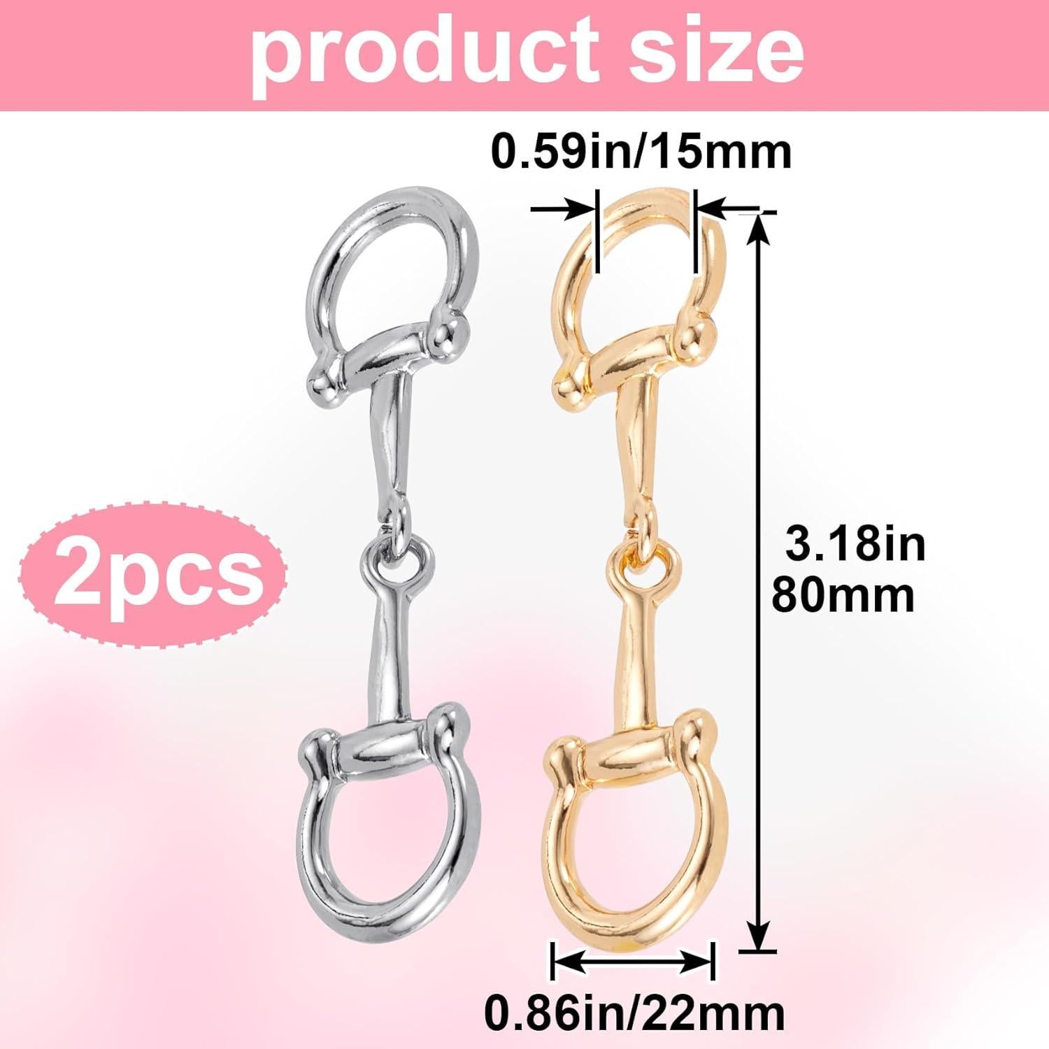 Hebillas de Clips para Bufandas Aleación Plata y Oro 80x22mm