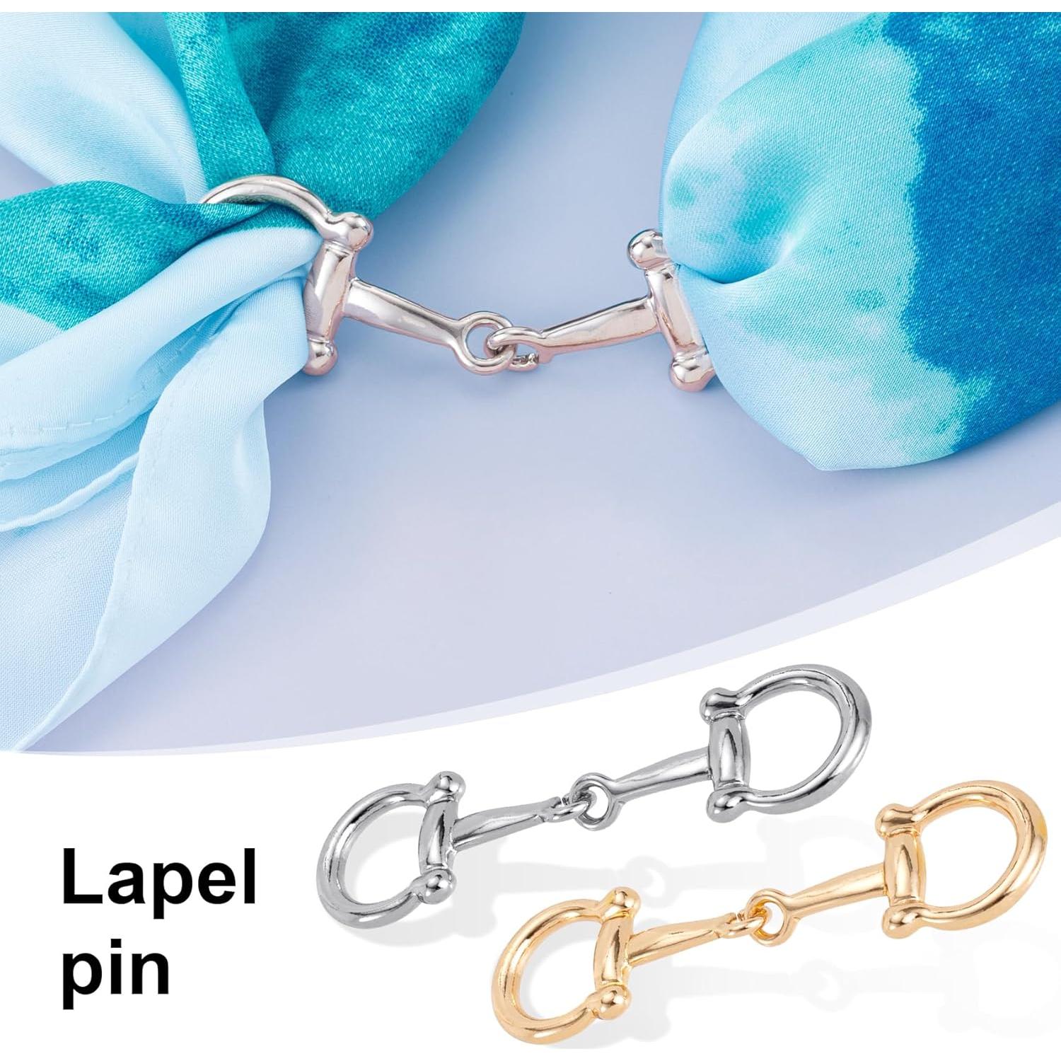 Hebillas de Clips para Bufandas Aleación Plata y Oro 80x22mm