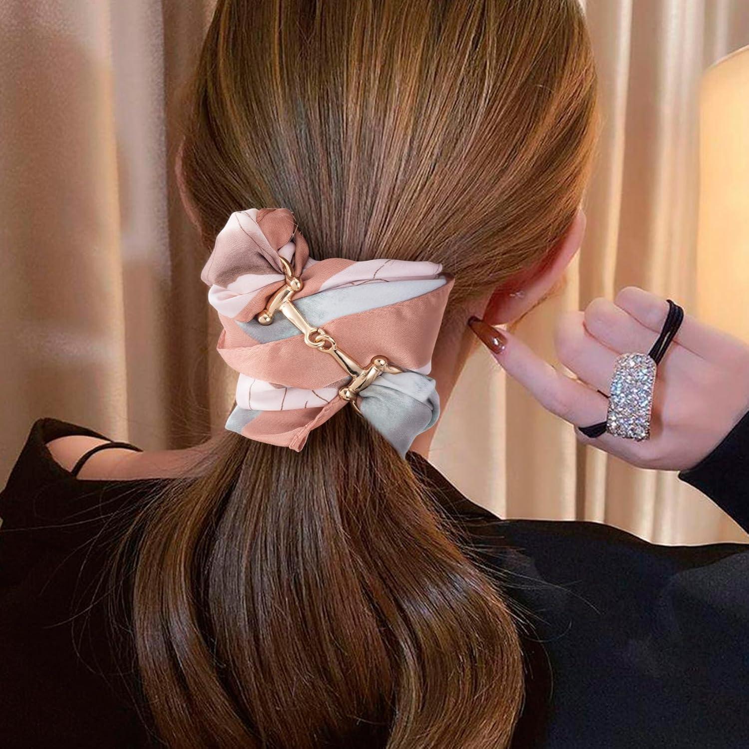 Hebillas de Clips para Bufandas Aleación Plata y Oro 80x22mm