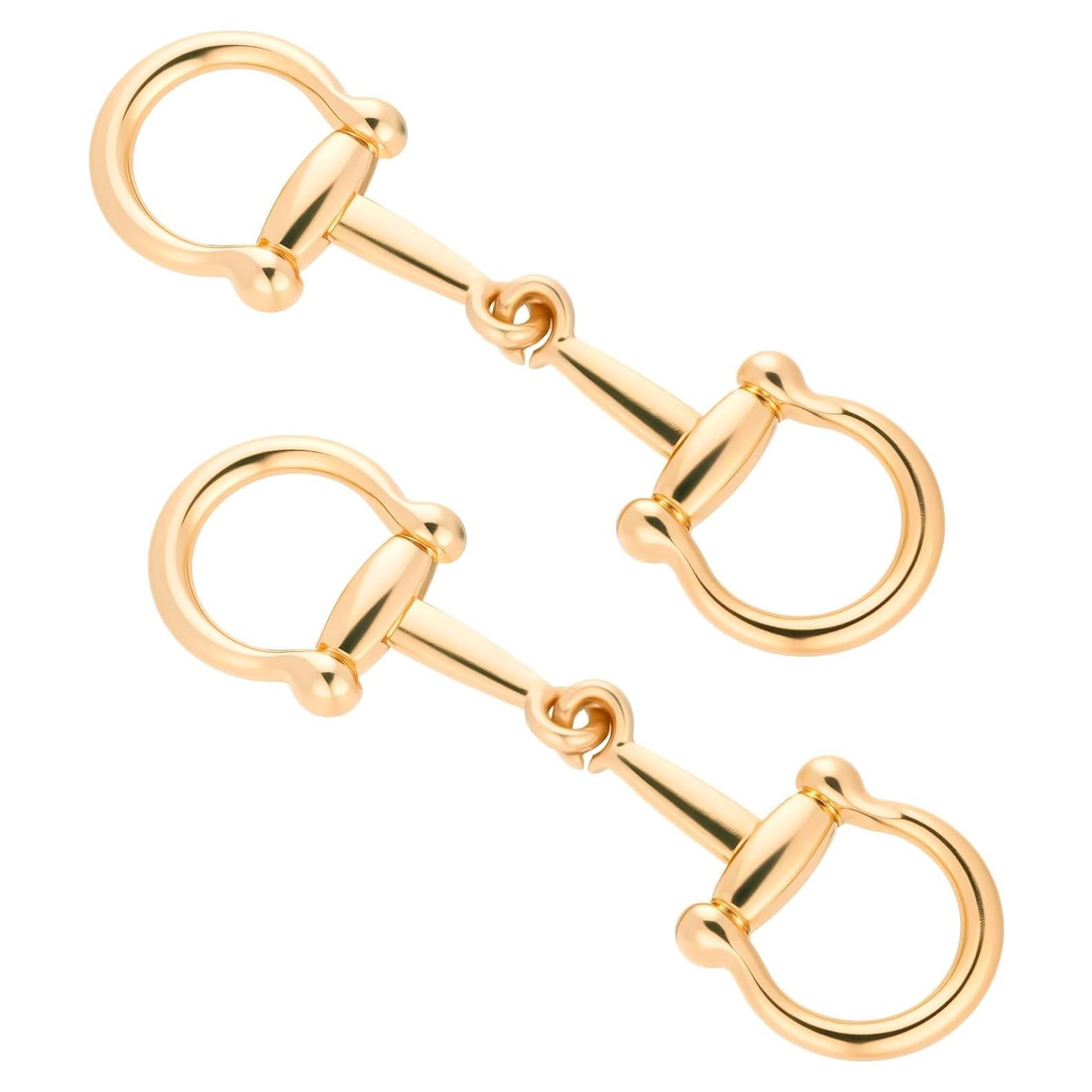 2 Hebillas de Bufanda de Seda Oro Bruislard 8x2.2 cm