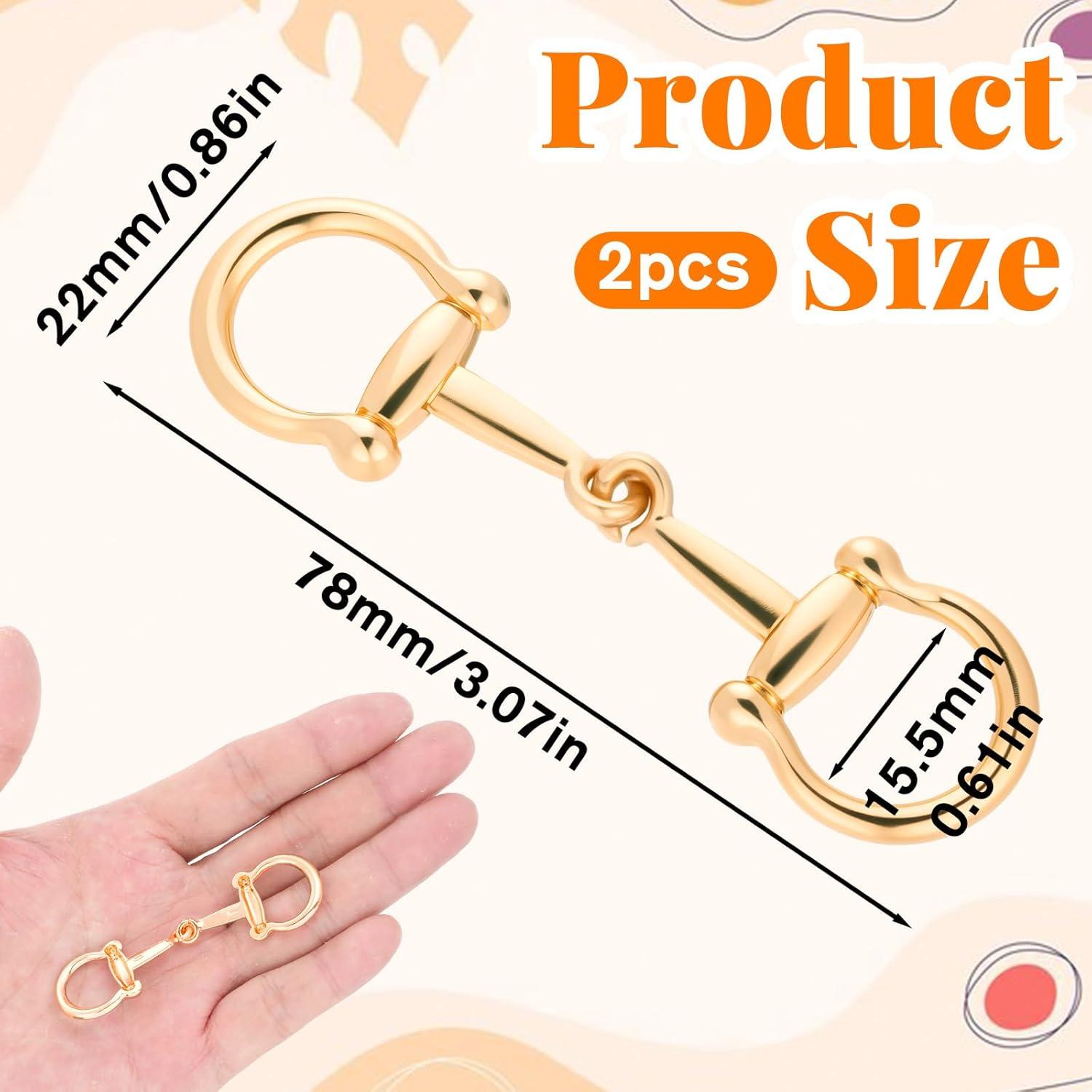 2 Hebillas de Bufanda de Seda Oro Bruislard 8x2.2 cm