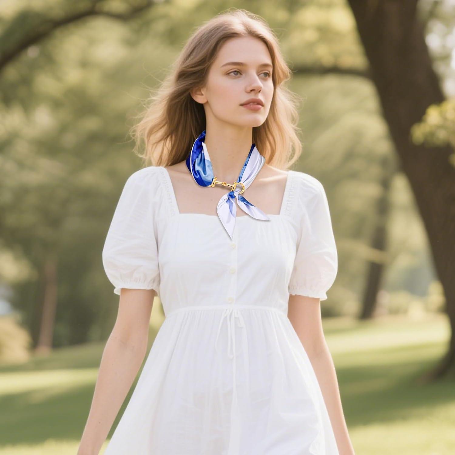 2 Hebillas de Bufanda de Seda Oro Bruislard 8x2.2 cm