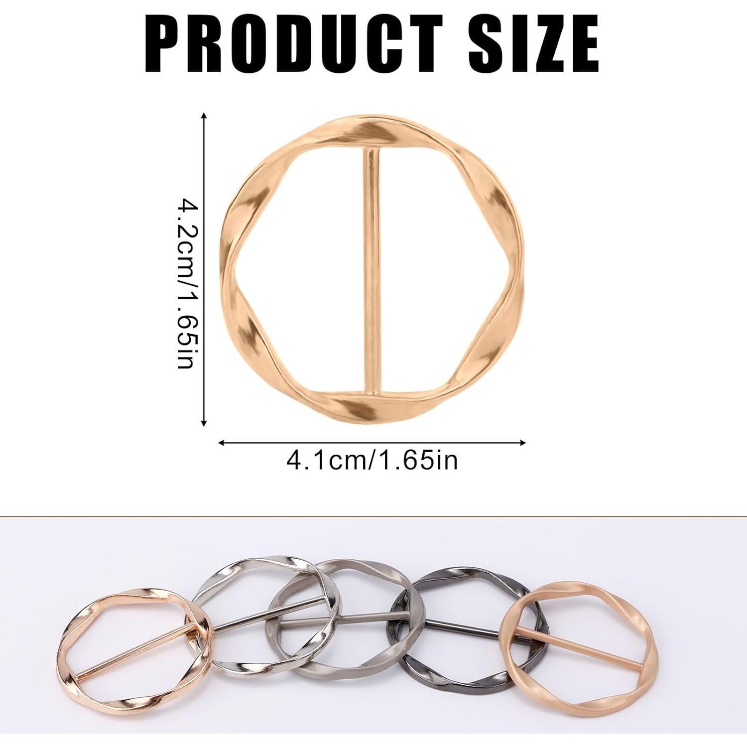 5 Clips de Anillo para Bufanda Mikovivi - Metal Aleación 4.2cm