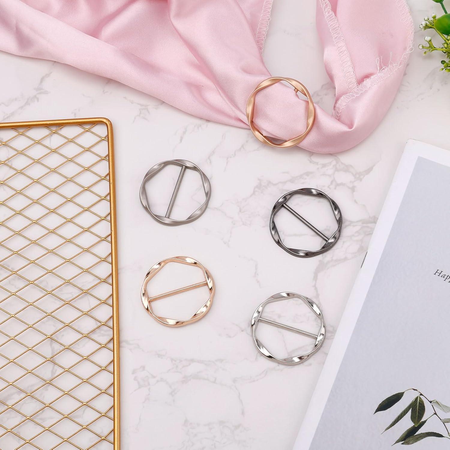 5 Clips de Anillo para Bufanda Mikovivi - Metal Aleación 4.2cm