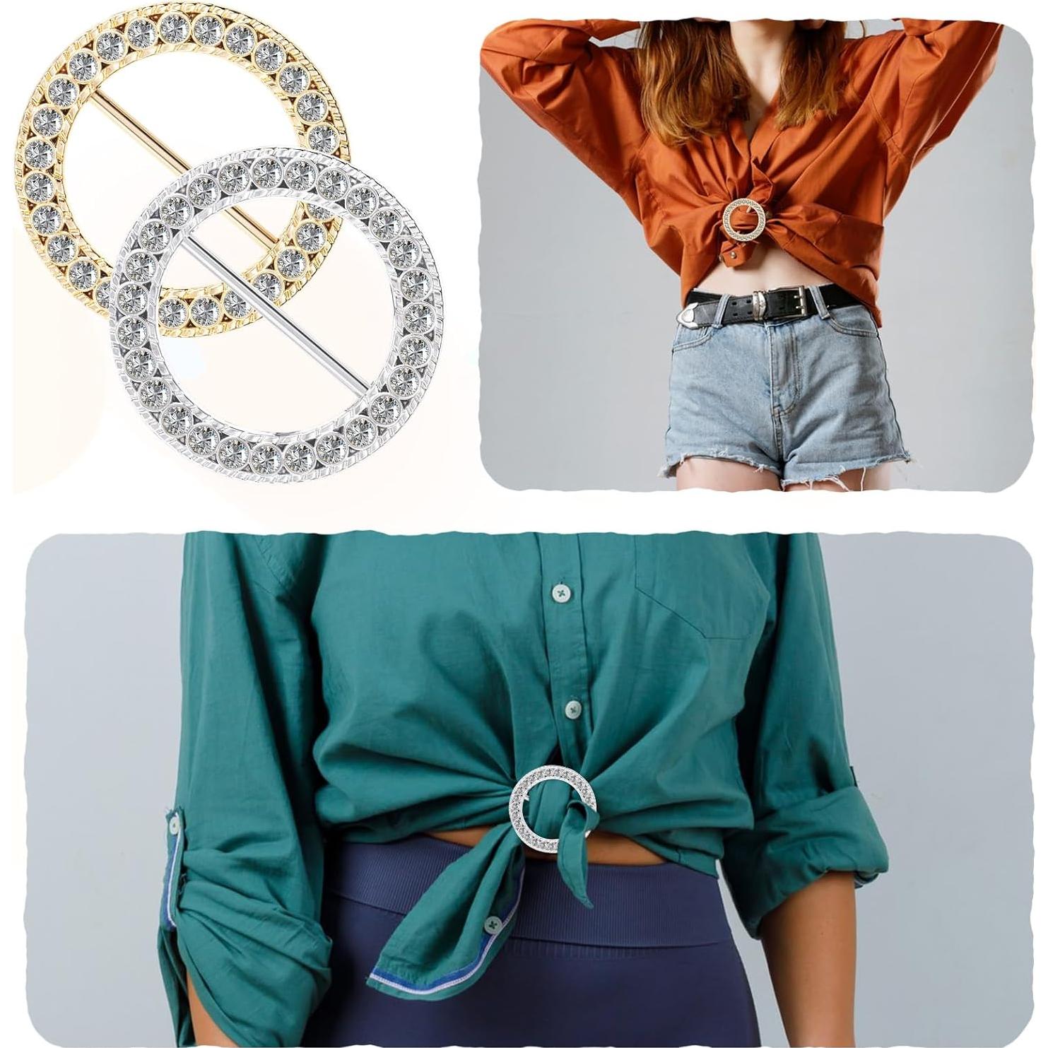 Clips de Camiseta con Strass KALIONE - 4 Piezas Decorativas