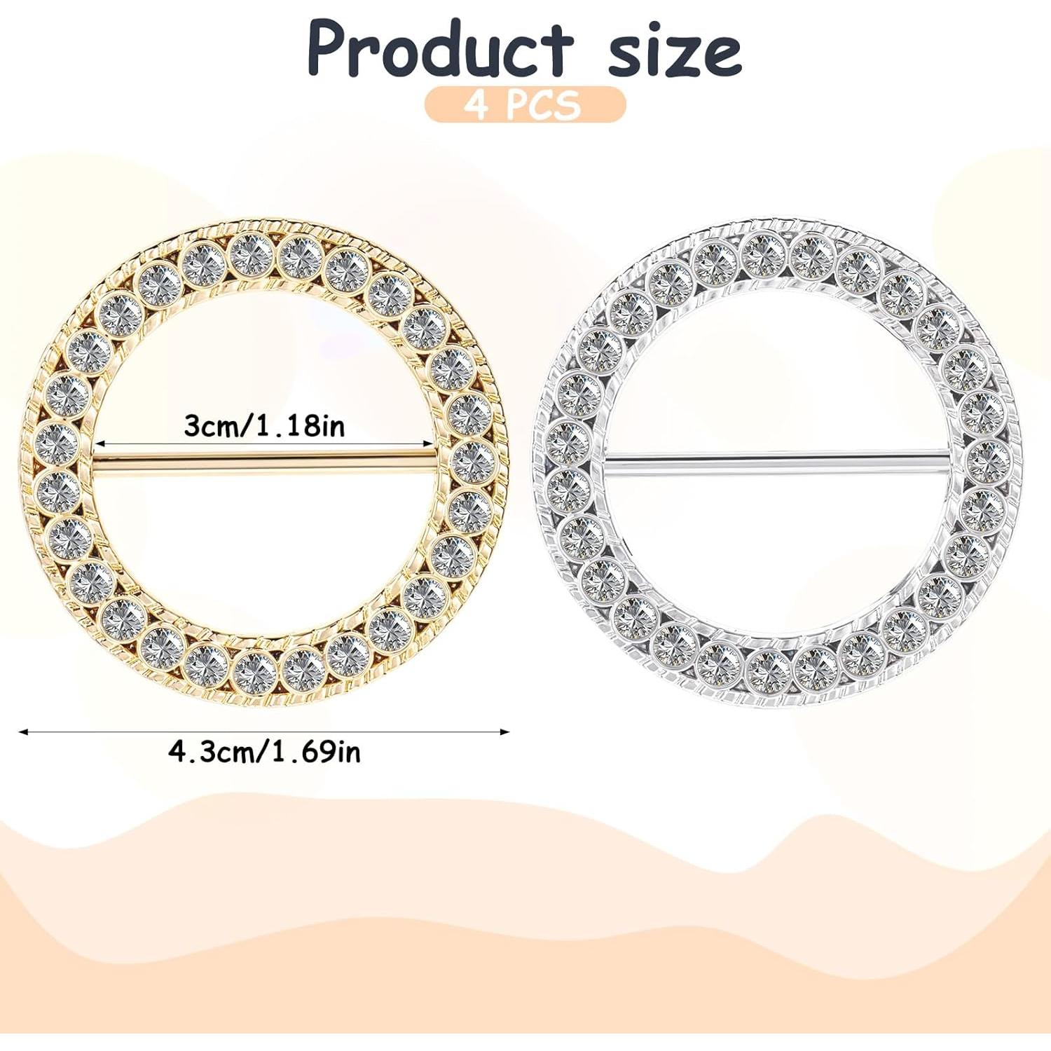 Clips de Camiseta con Strass KALIONE - 4 Piezas Decorativas