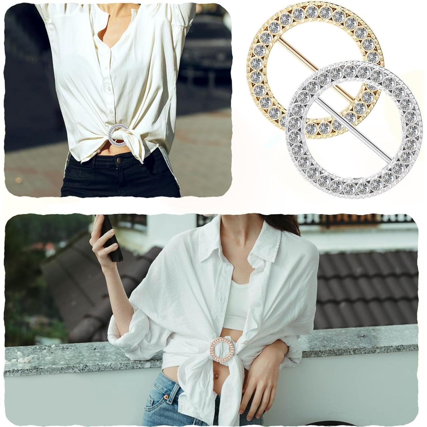 Clips de Camiseta con Strass KALIONE - 4 Piezas Decorativas