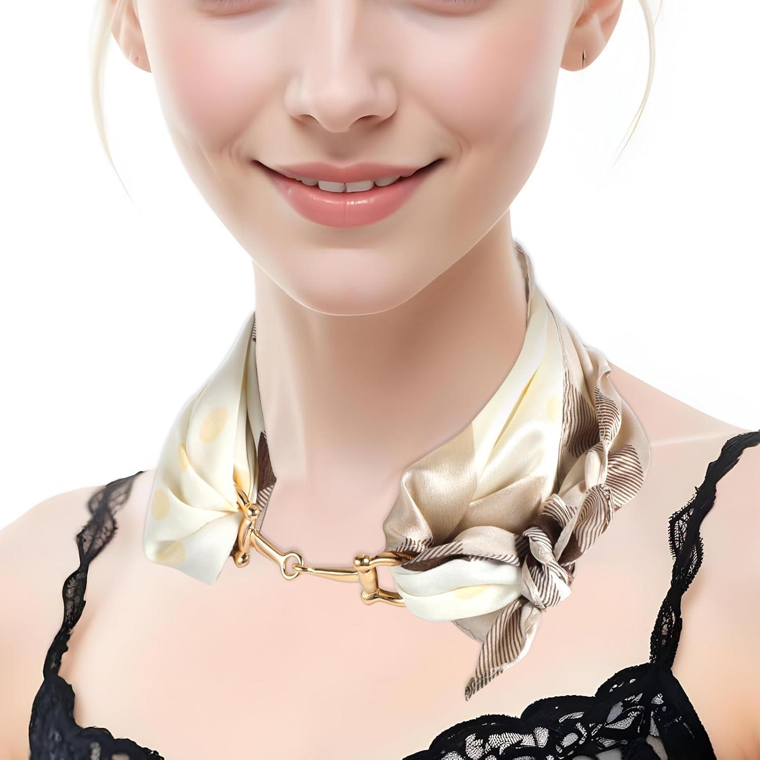 Clip de Bufanda de Metal Dorado y Plateado para Mujeres