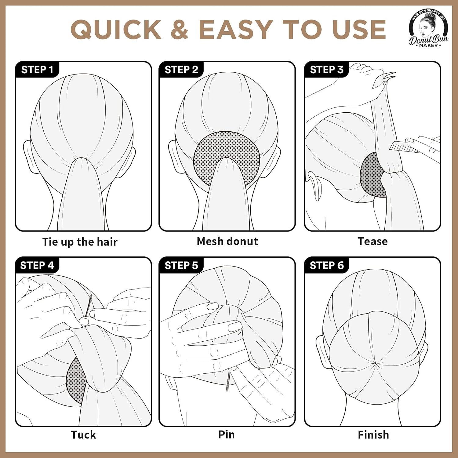 Hacedor de Moño de Cabello Teenitor - 4 Tamaños Negro