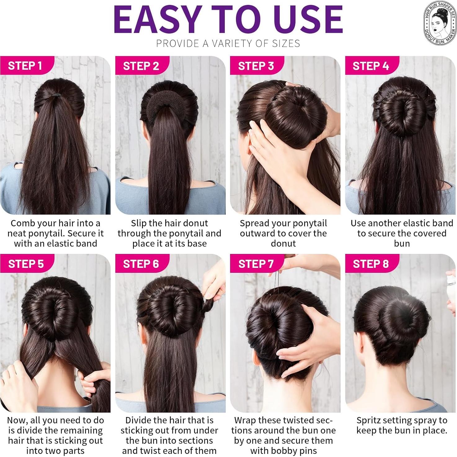 Conjunto Hacer Moño Donut Teenitor - 7 Piezas Marrón