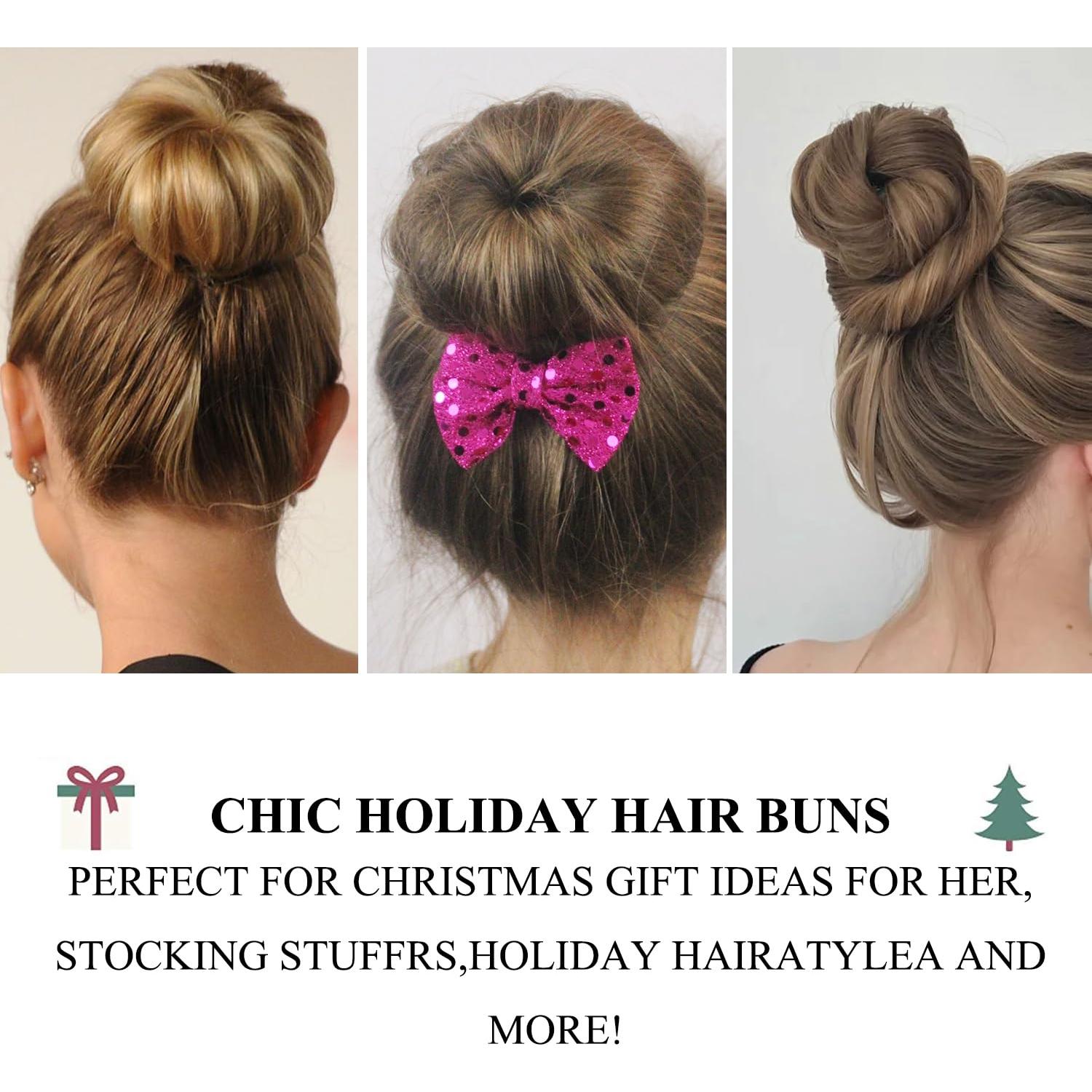 Hacedor de Moño Donut TsMADDTs 3PCS con 20 Horquillas Rubias