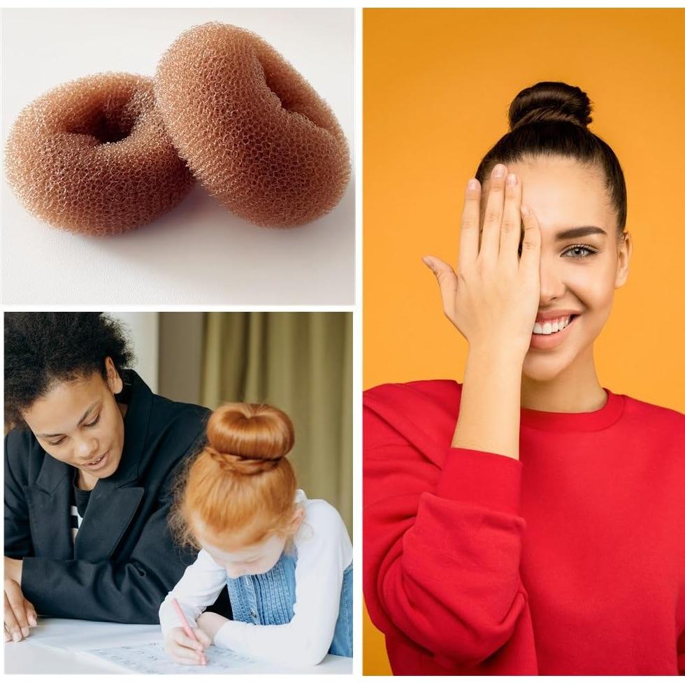 Juego de 2 Hacedores de Moño Medianos SQULIGT 7.6 cm Marrón Claro