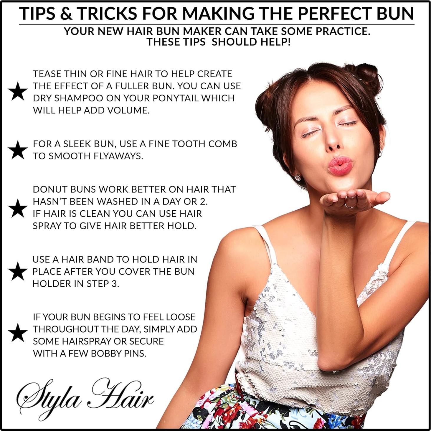 Hacedor de Moño Donut Styla Hair 6pc Marrón 5.08 cm Niños