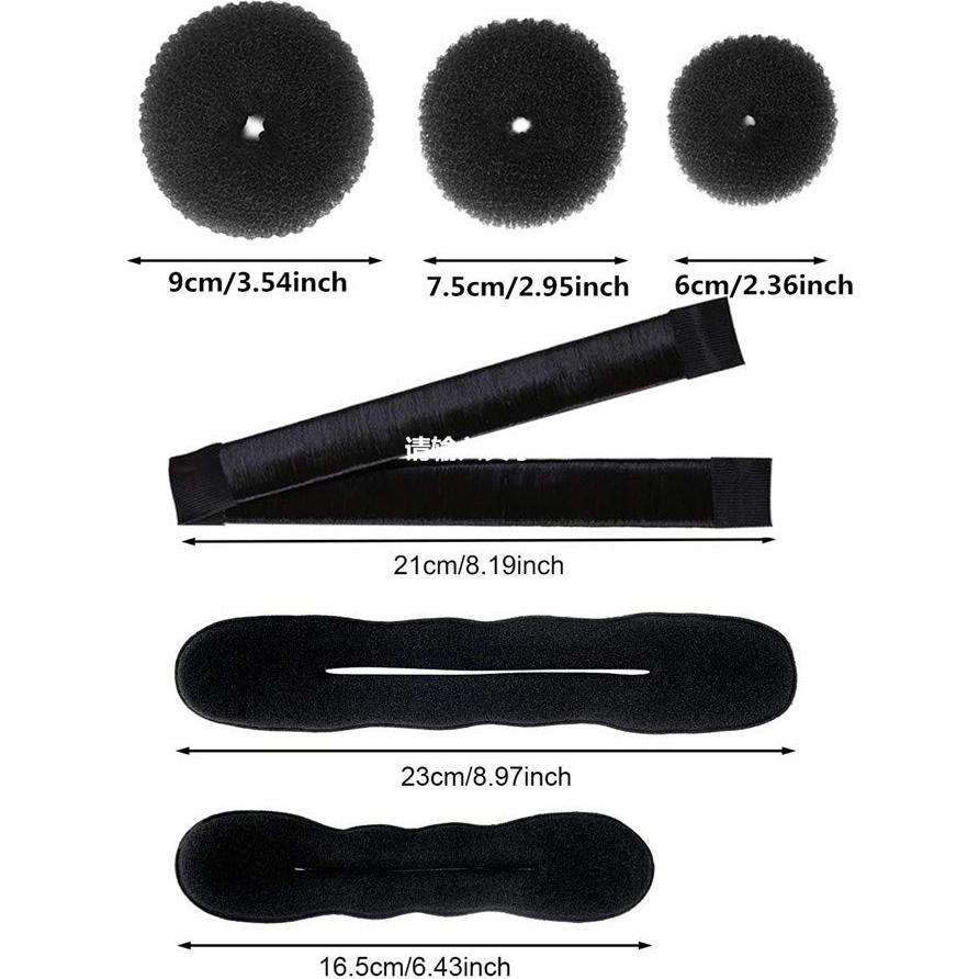 Kit de Accesorios para Cabello iFlyMars - 3 Hacedores Donut, 10 Elásticos, 20 Pasadores