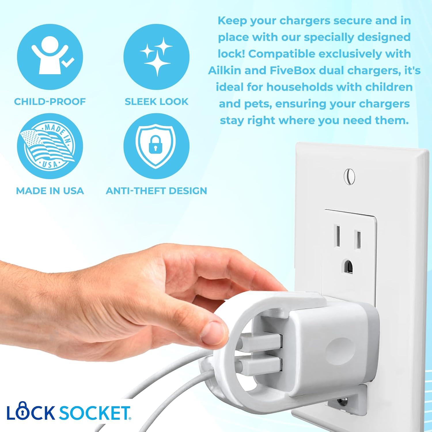 Bloqueo de Enchufe para Cargador Lock Ailkin FiveBox 2 Unidades