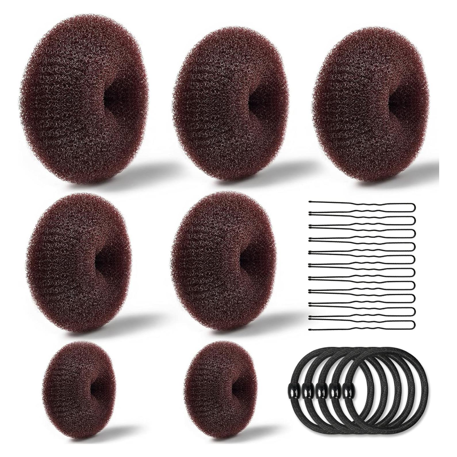 Hacedor de Moño Donut TsMADDTs 7PCS con Bandas y Pines