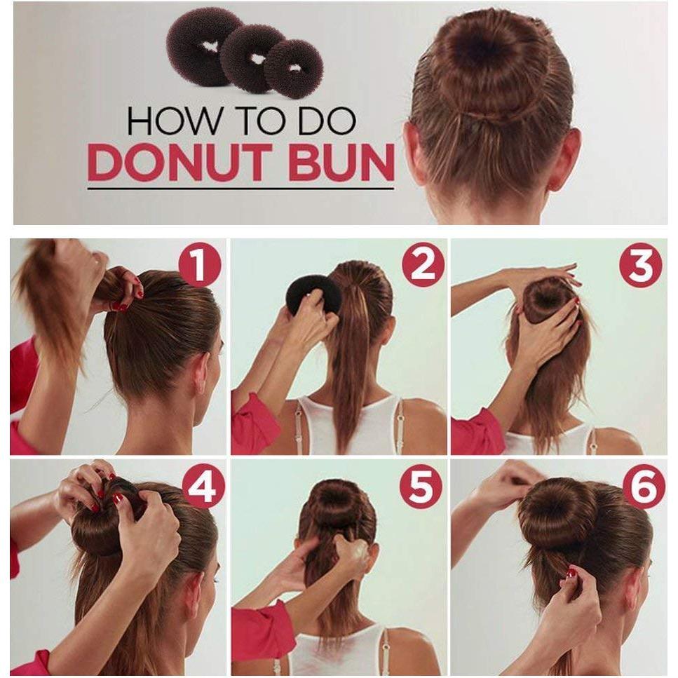 Hacedor de Moño Donut TsMADDTs 7PCS con Bandas y Pines