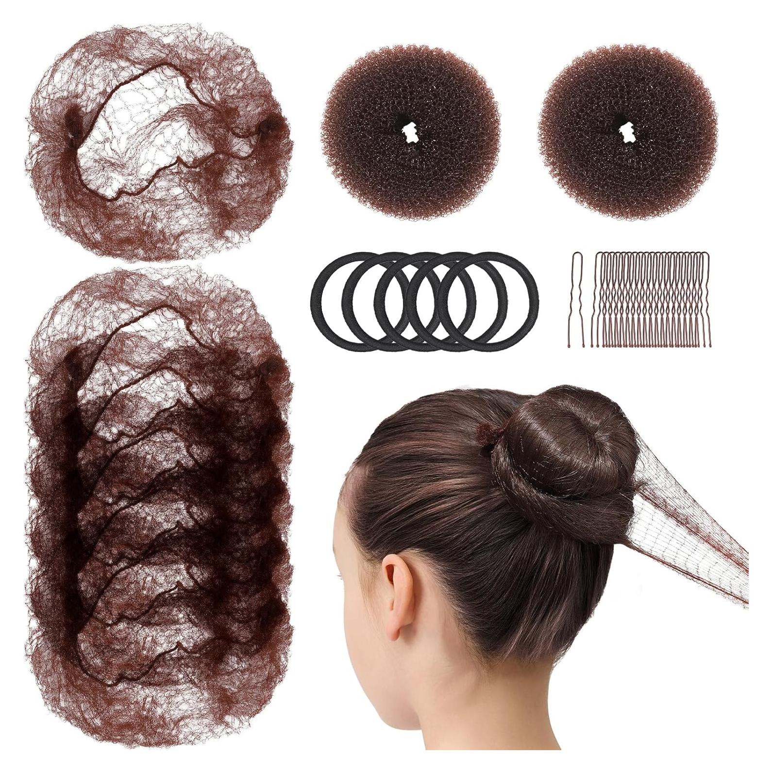 Kit de Moños para Niños Teenitor - 2 Formadores, 10 Redes, 20 Horquillas, 5 Bandas