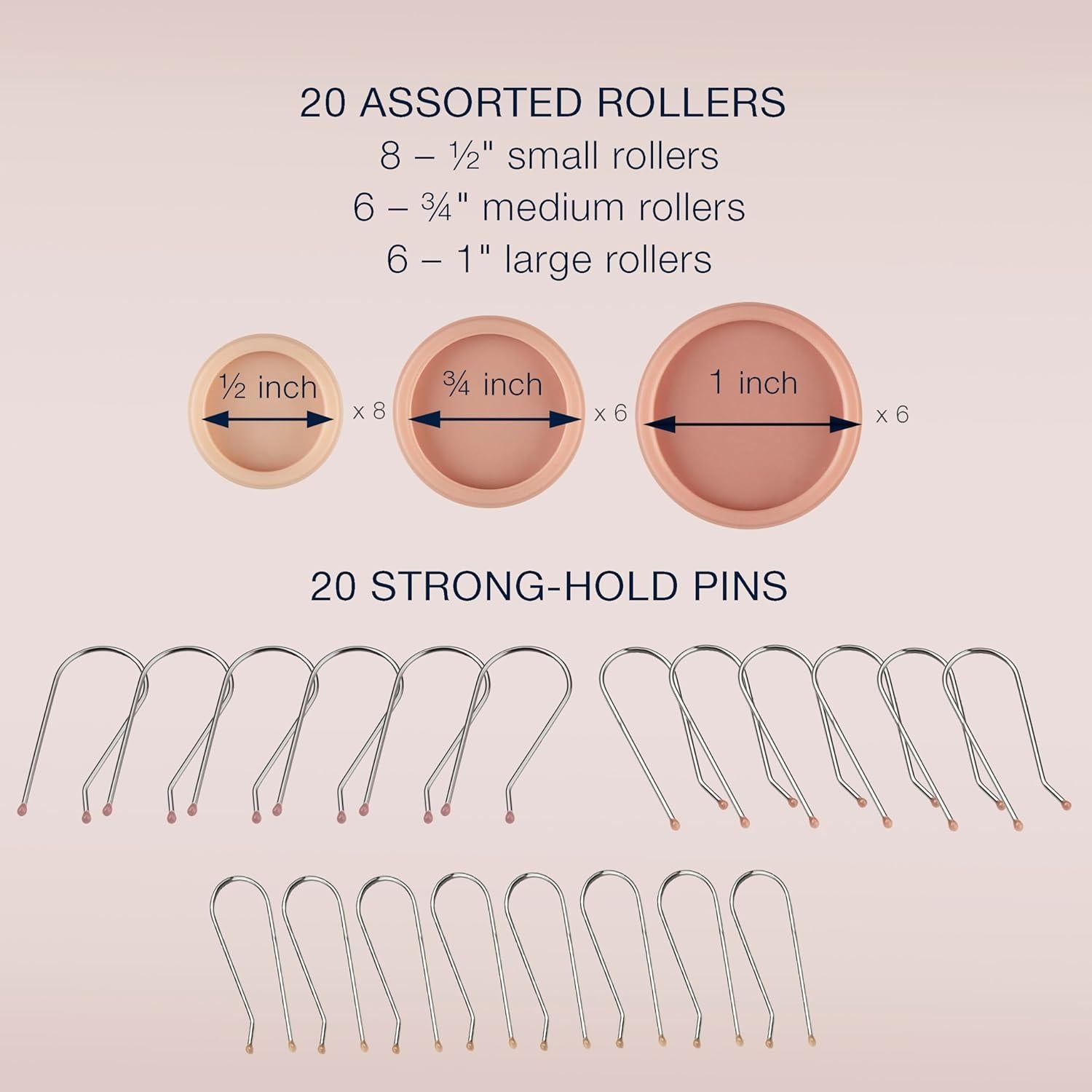 Rulos Calientes Conair Compactos 20 Piezas 1/2" a 1"