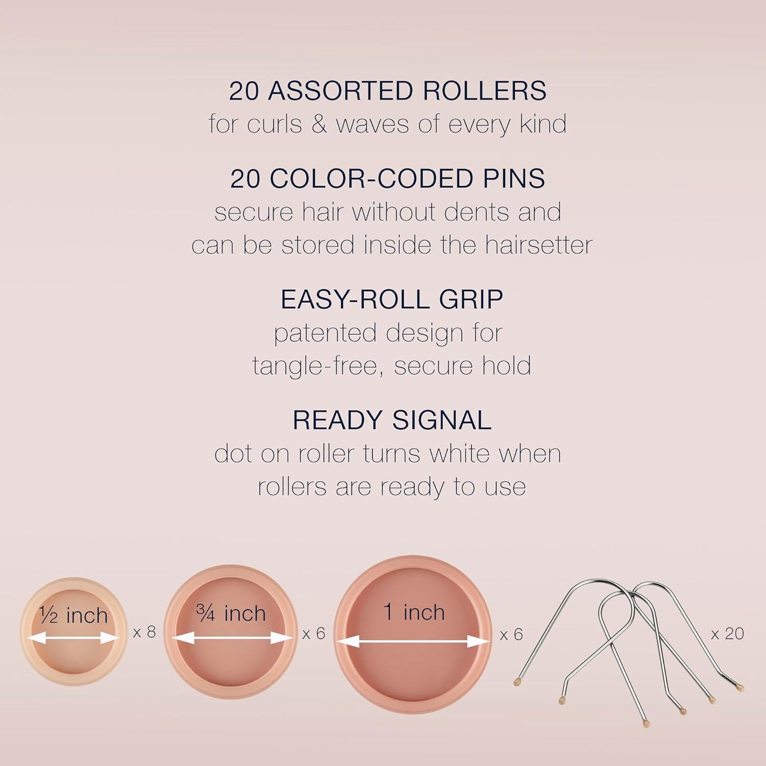 Rulos Calientes Conair Compactos 20 Piezas 1/2" a 1"