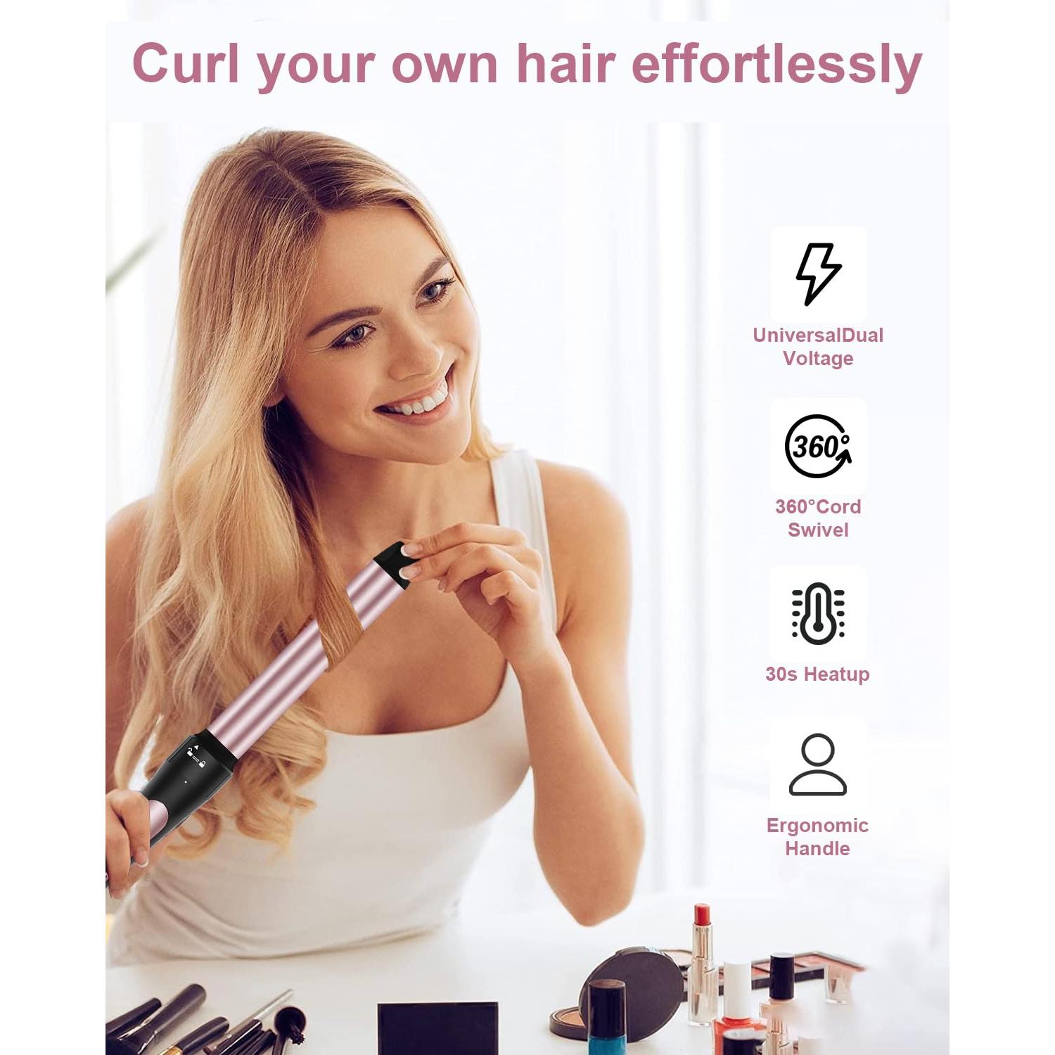 Plancha de Rizar 6 en 1 Karrong con Cepillo y 5 Barriles