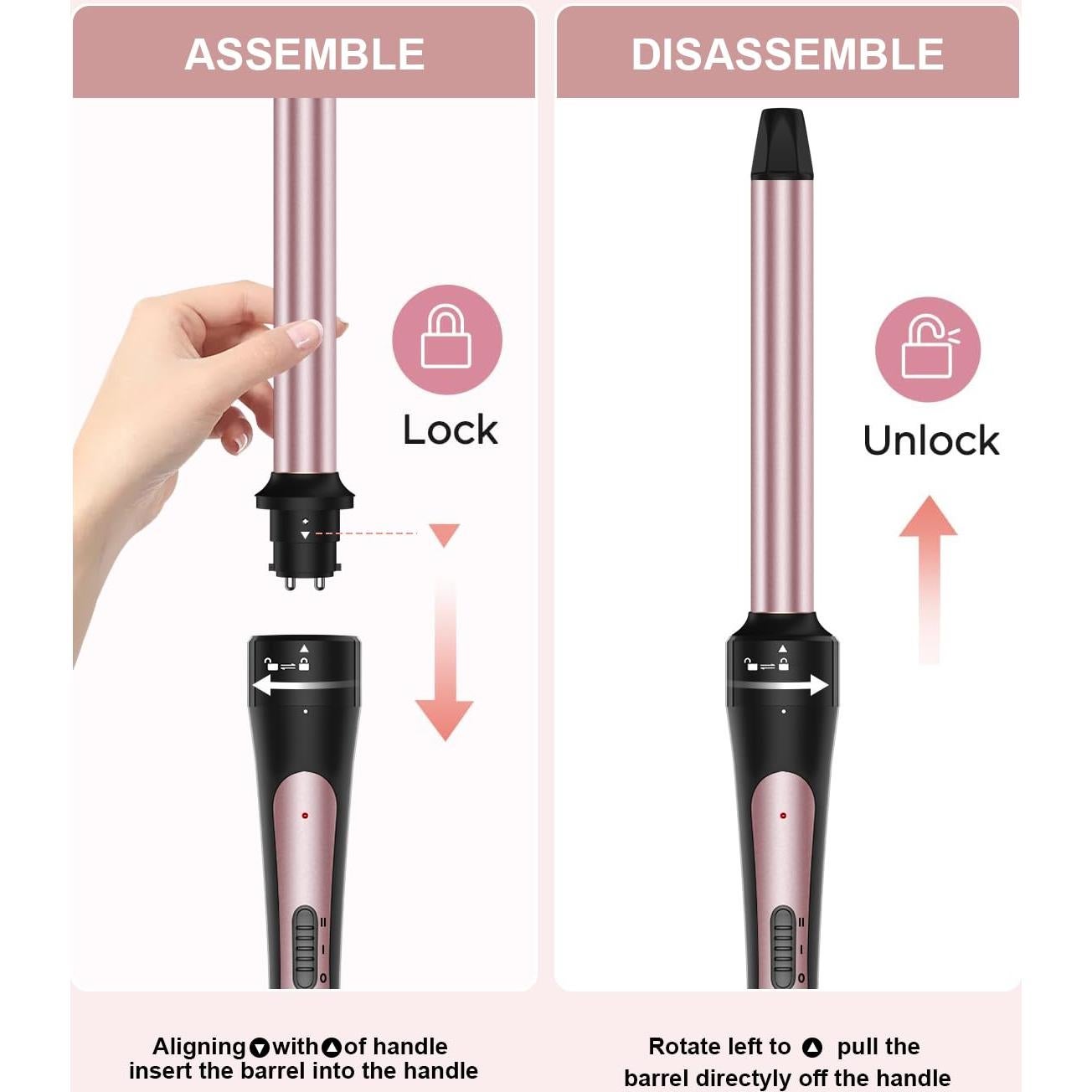 Plancha de Rizar 6 en 1 Karrong con Cepillo y 5 Barriles