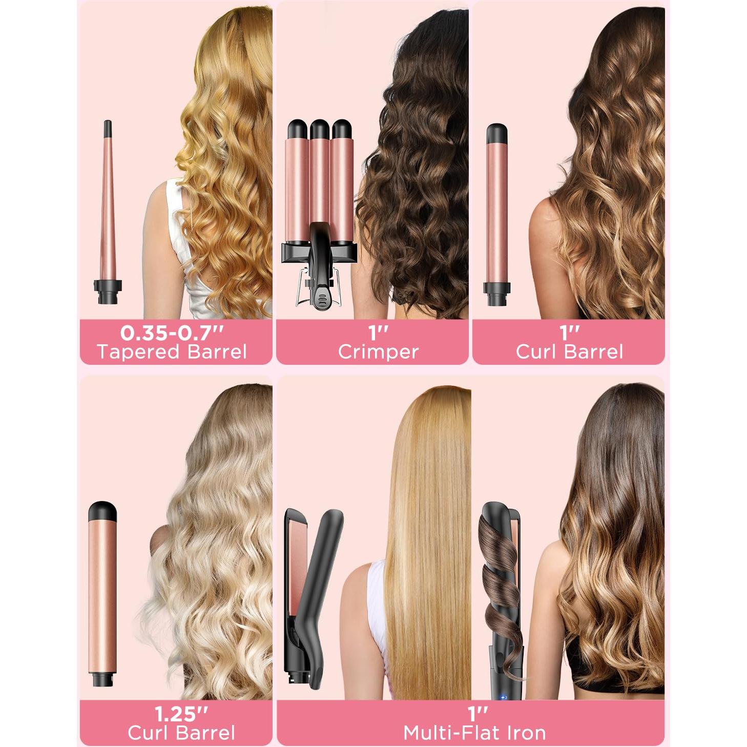 Set de Plancha de Rizar 5 en 1 Kinked - Calentamiento Rápido