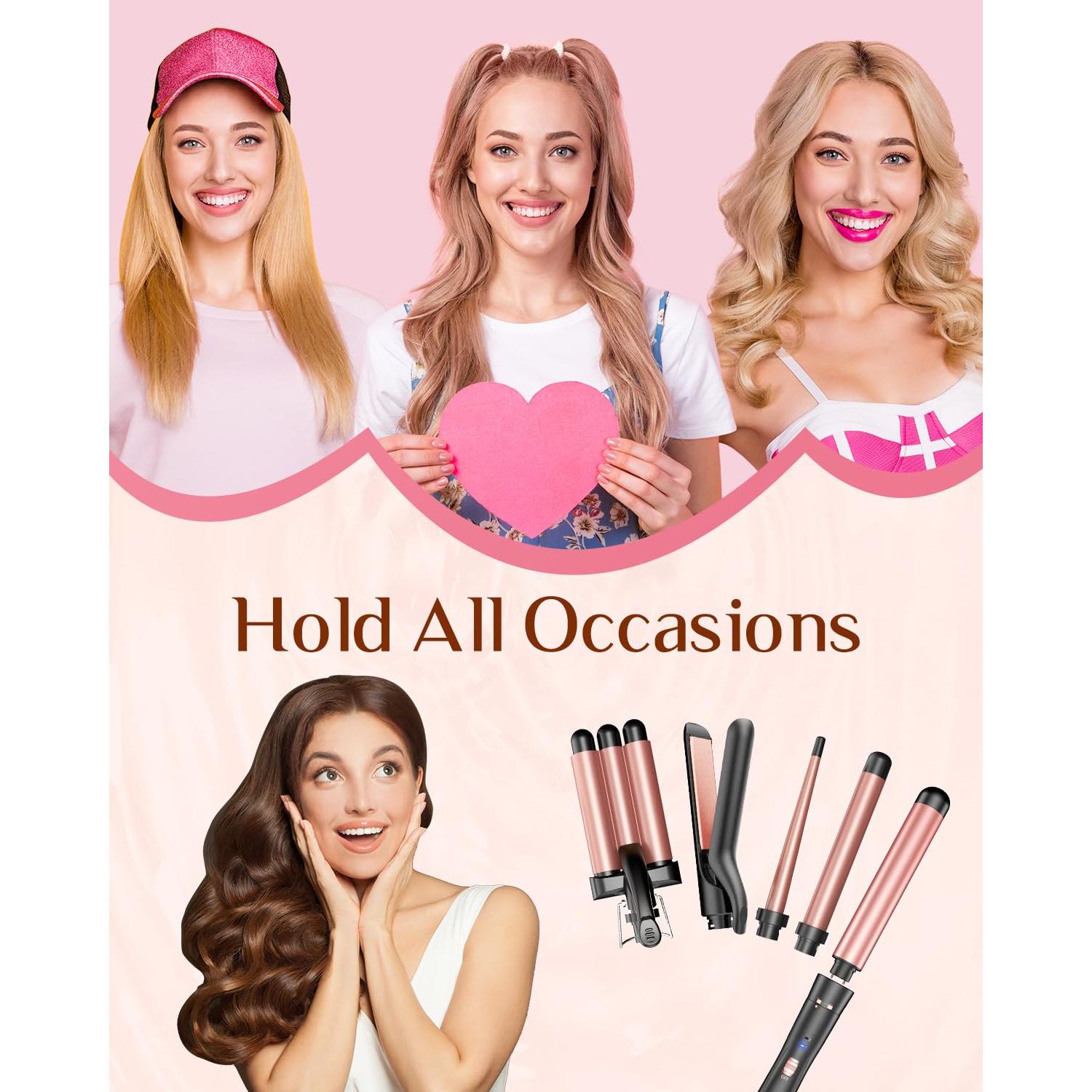 Set de Plancha de Rizar 5 en 1 Kinked - Calentamiento Rápido