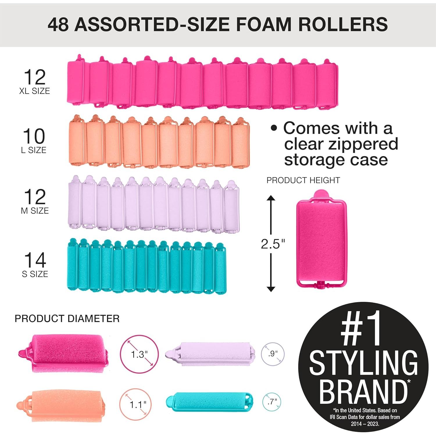 Rulos de Espuma Conair - 48 Unidades Multi-Tamaño