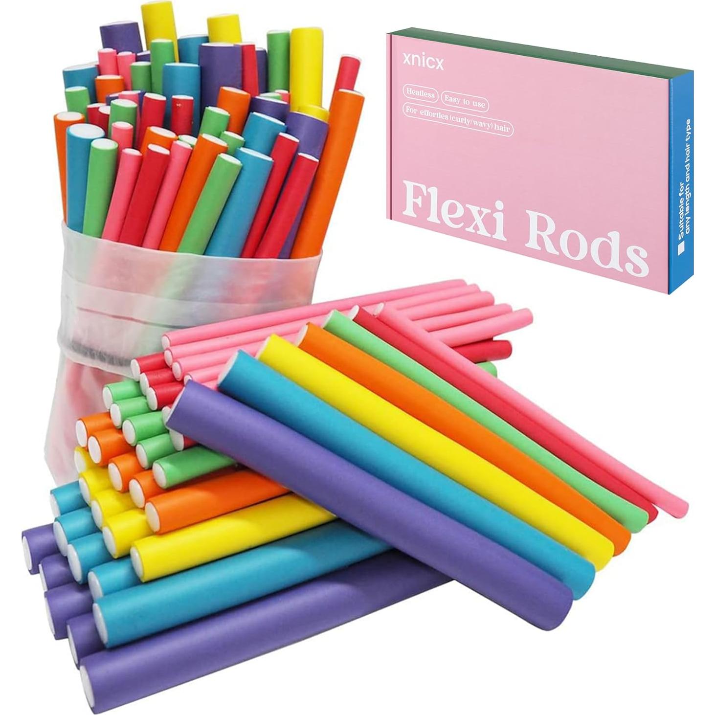 Set de 47 Rulos Flexibles Sin Calor xnicx 18 cm para Cabello