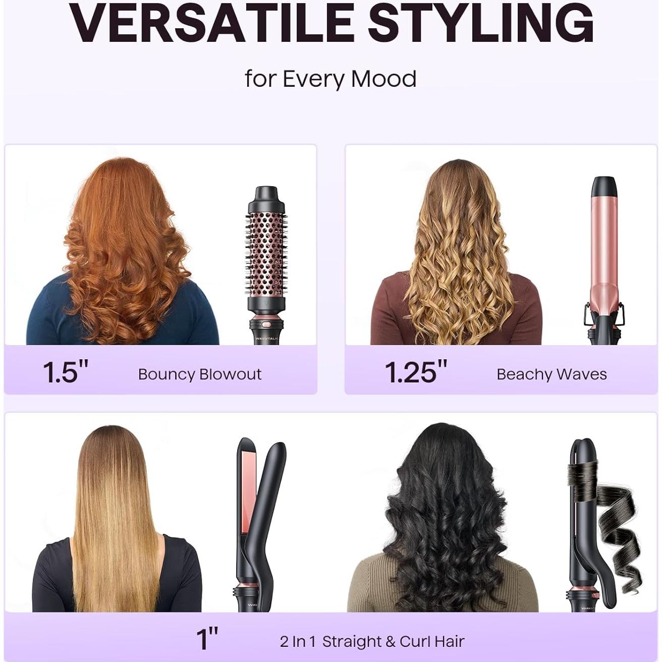 Set Rizador 3 en 1 Wavytalk - Rizador 3.2 cm y Plancha 2.5 cm