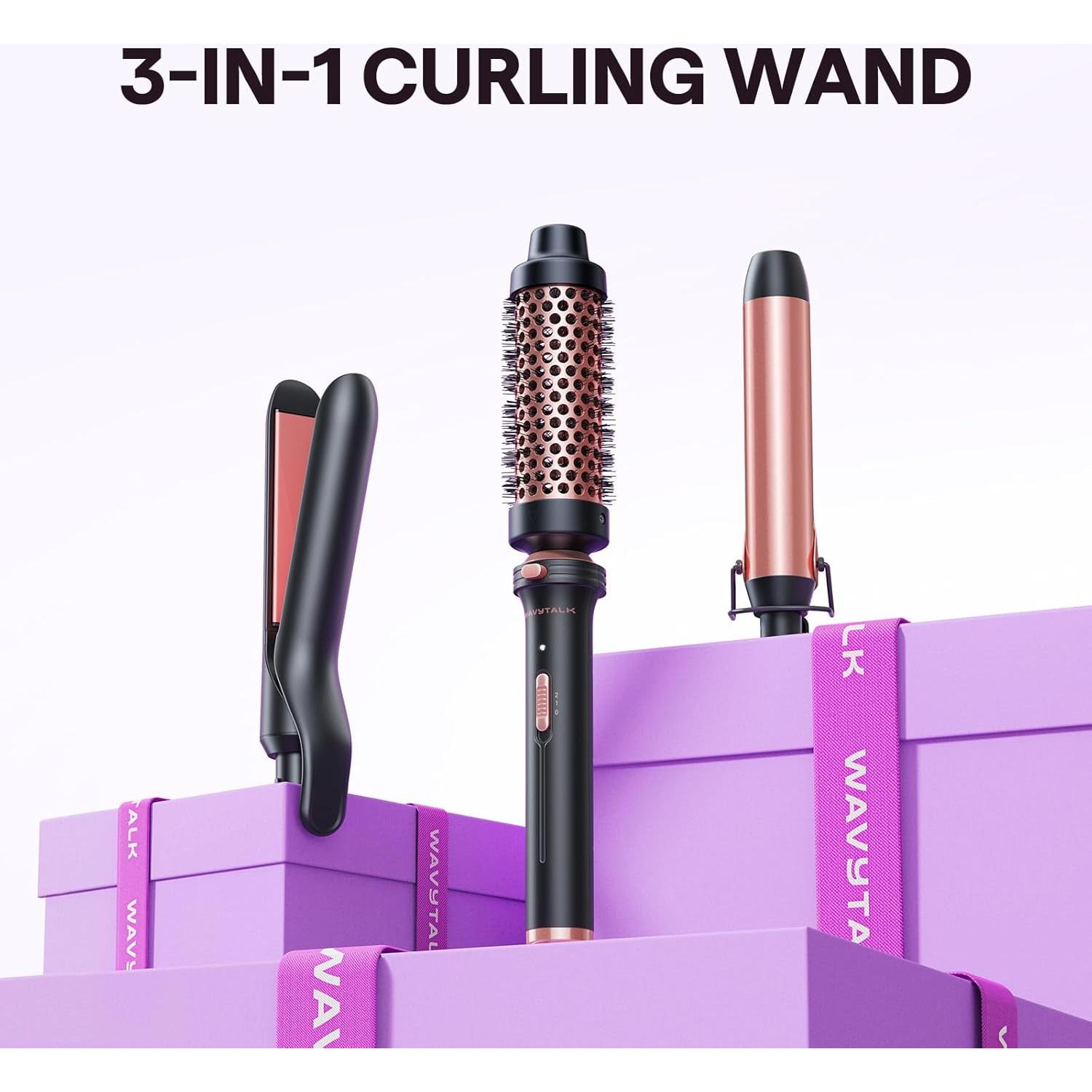 Set Rizador 3 en 1 Wavytalk - Rizador 3.2 cm y Plancha 2.5 cm