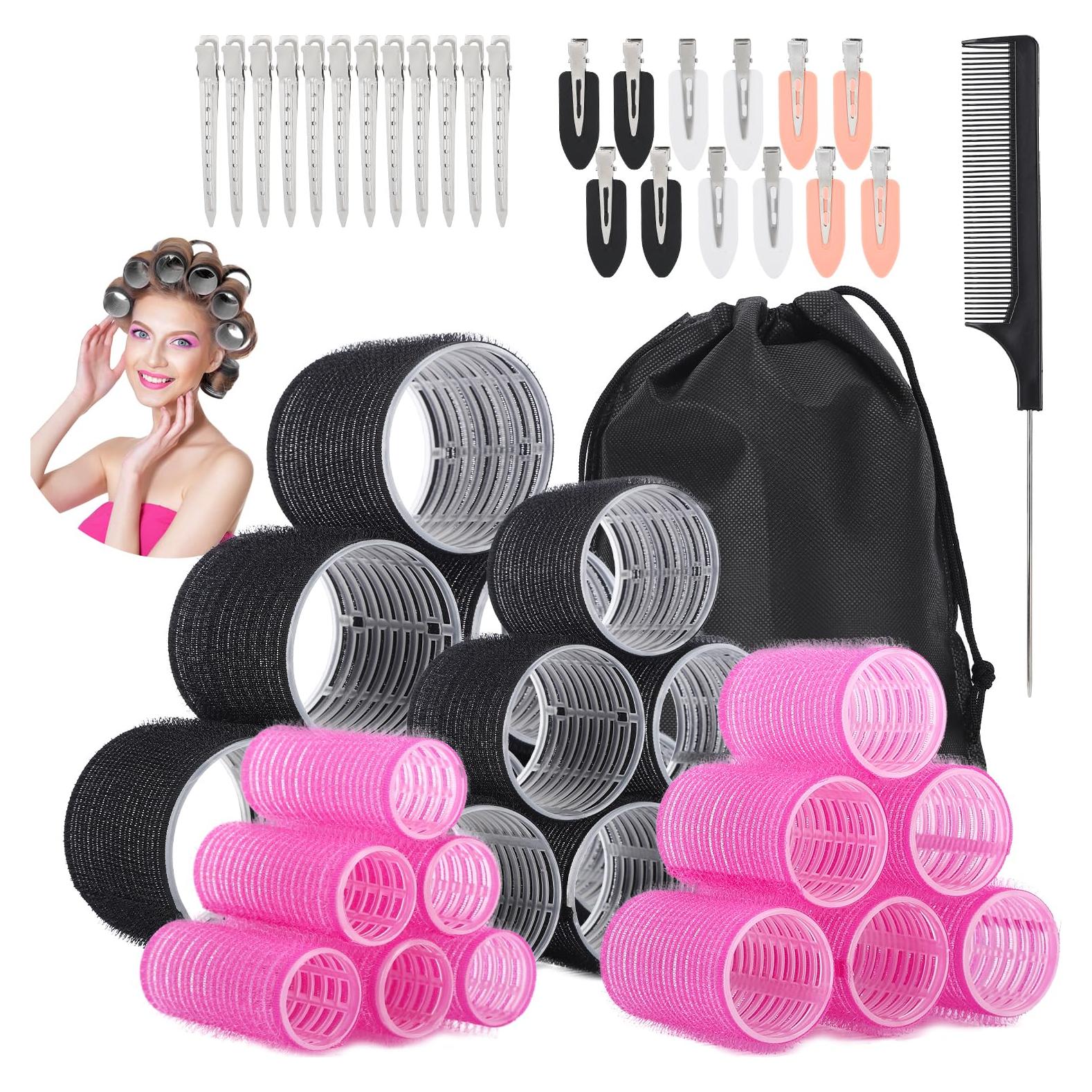 Juego de Rulos Autoadhesivos OJXKZ 50 Piezas para Cabello