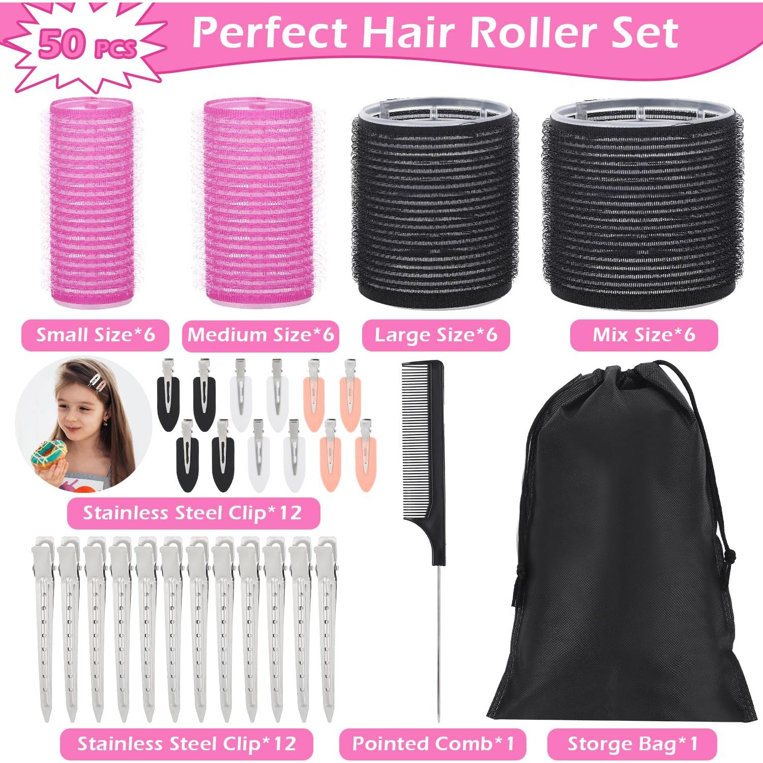 Juego de Rulos Autoadhesivos OJXKZ 50 Piezas para Cabello