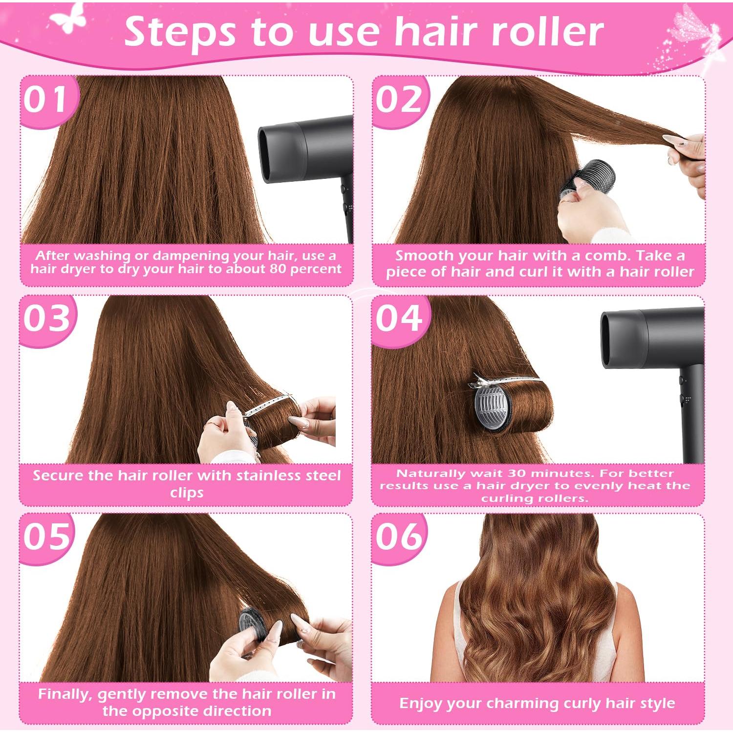 Juego de Rulos Autoadhesivos OJXKZ 50 Piezas para Cabello