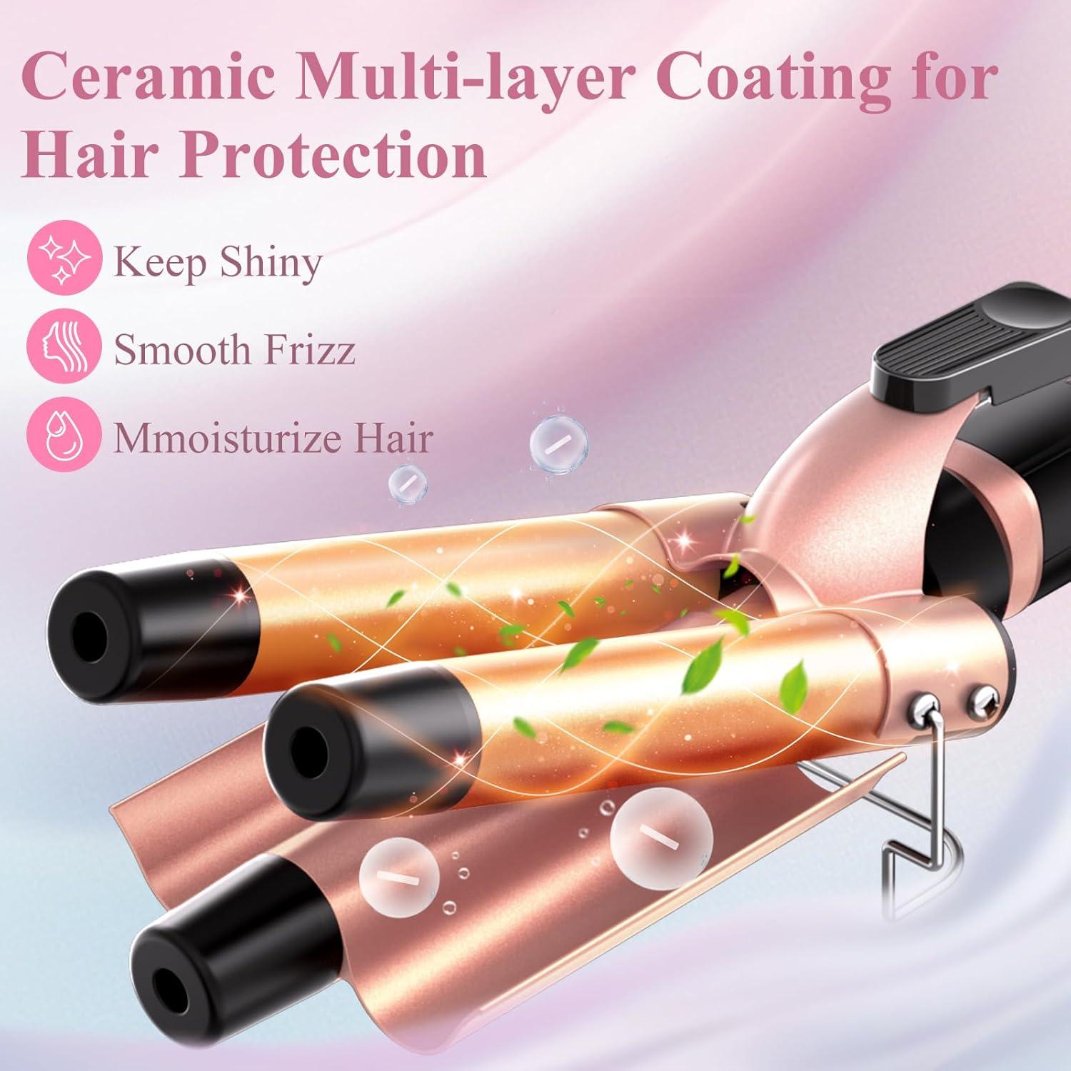 Plancha de Rizar 5 en 1 Prubensic Rosa con Barriles Intercambiables