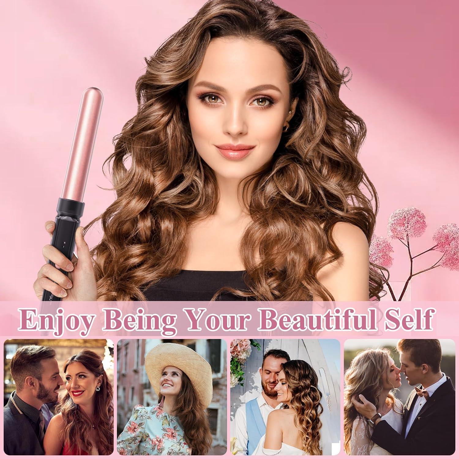 Plancha de Rizar 5 en 1 Prubensic Rosa con Barriles Intercambiables