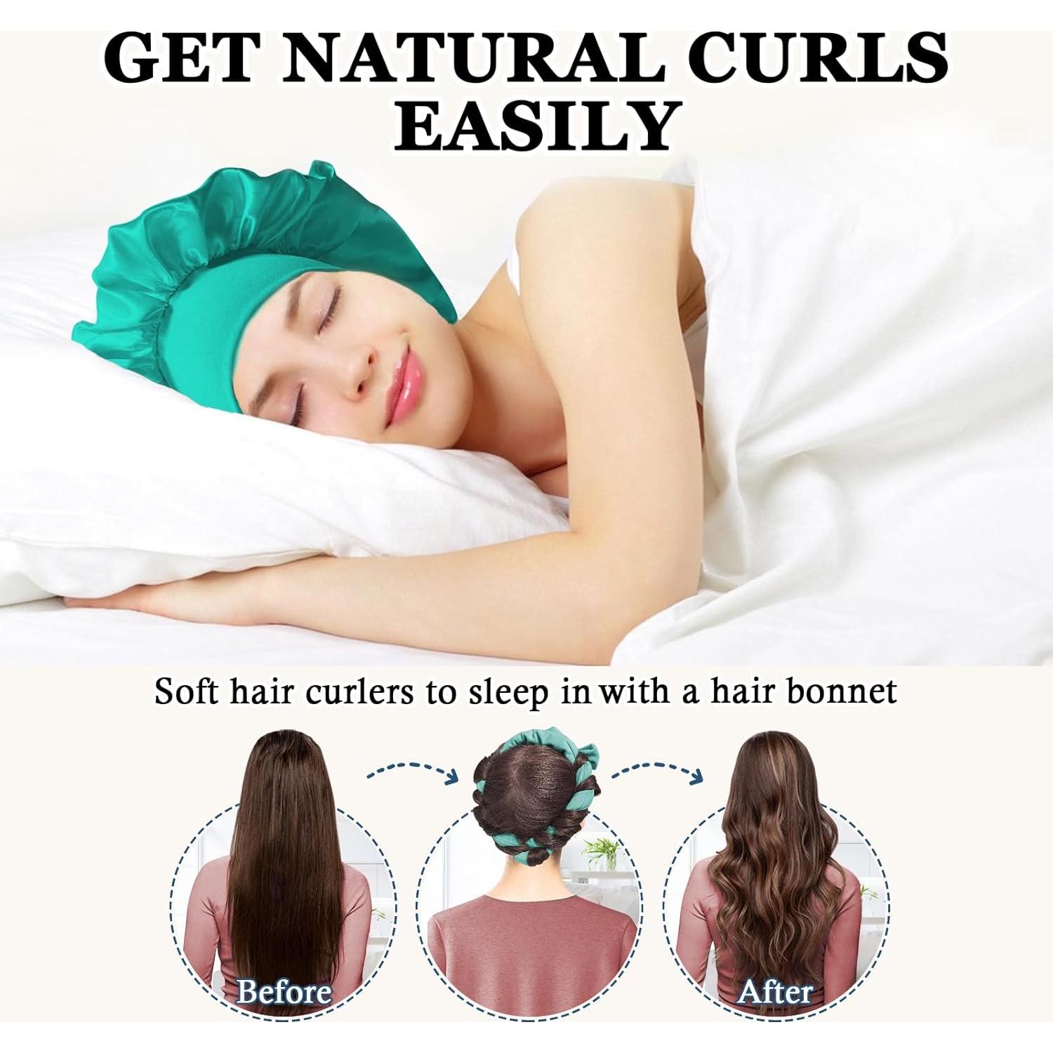 Diadema rizadora sin calor Gwabee 177.8 cm verde azul