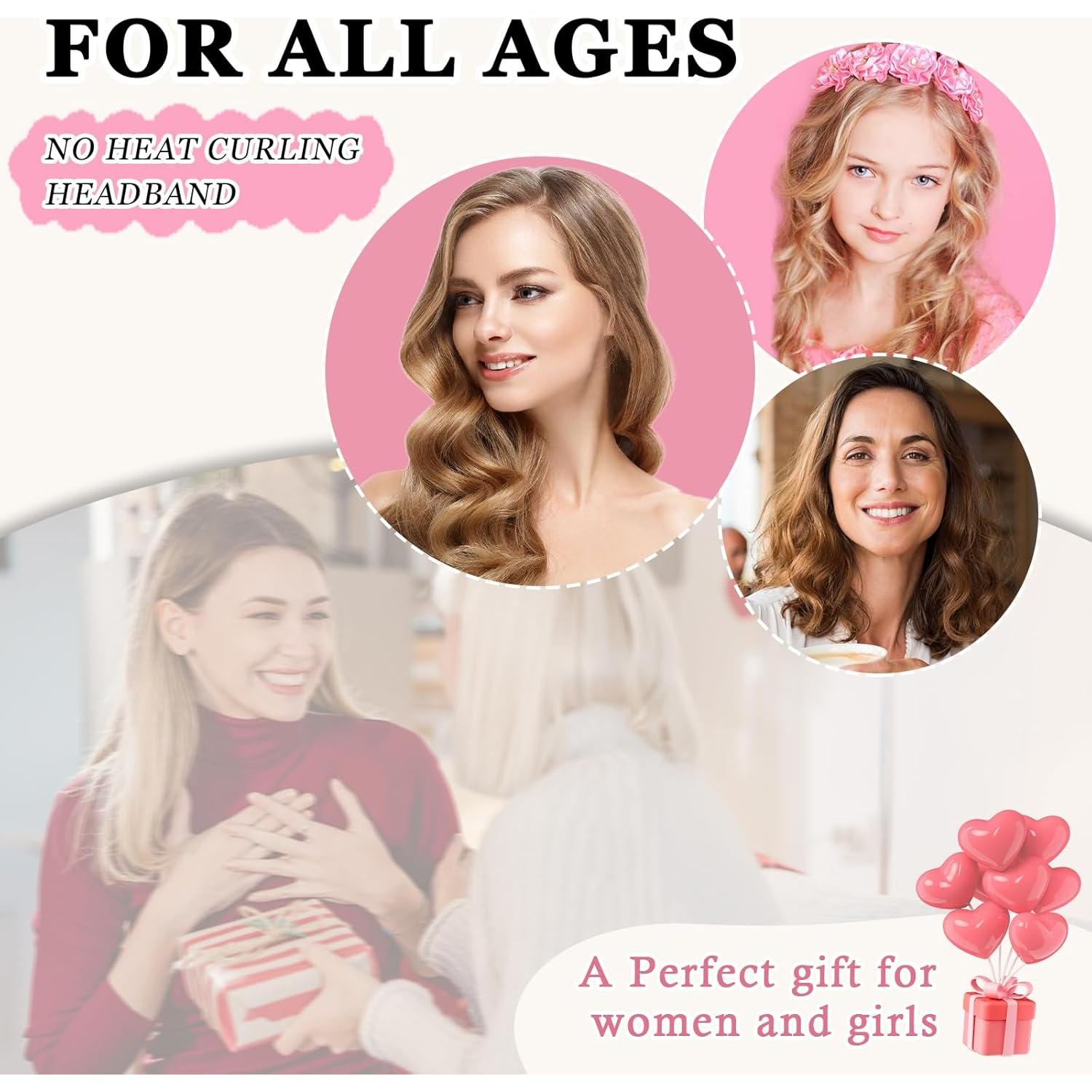 Diadema rizadora sin calor Gwabee 177.8 cm verde azul