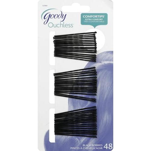 Pinzas de Pelo Antideslizantes Goody - 48 Unidades, Negra