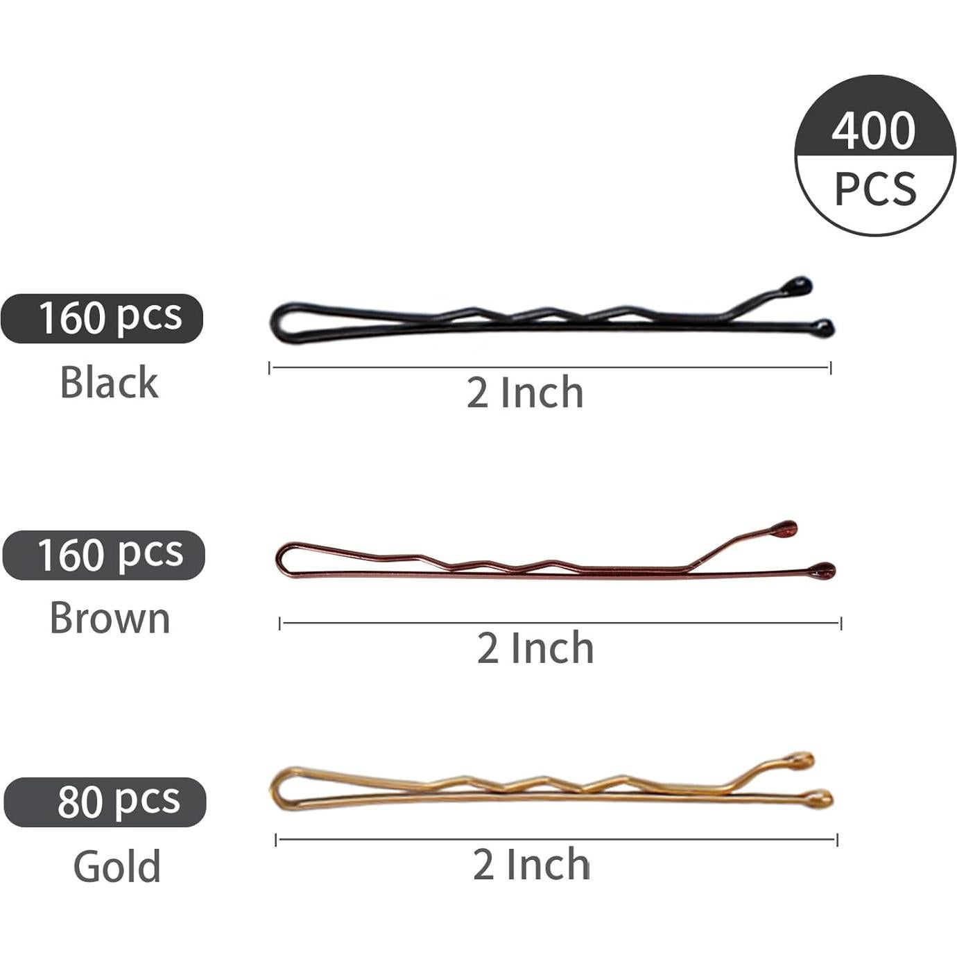 Juego de 400 Horquillas Lvyesea - 80 Doradas, 160 Negras, 160 Marrones