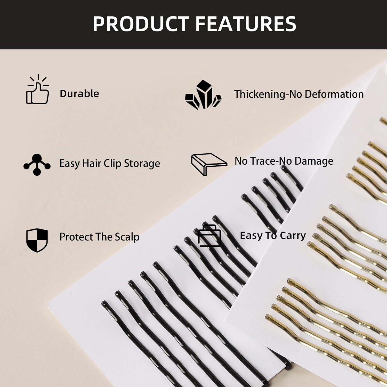 Juego de 400 Horquillas Lvyesea - 80 Doradas, 160 Negras, 160 Marrones