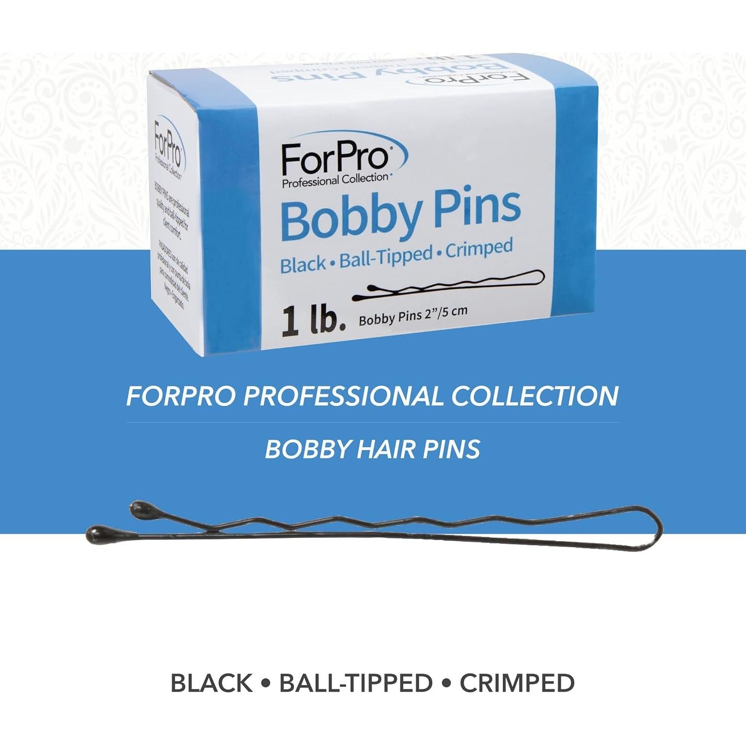 Pasadores de Pelo ForPro Negros 5.08 cm Punta de Bola 400 Unidades