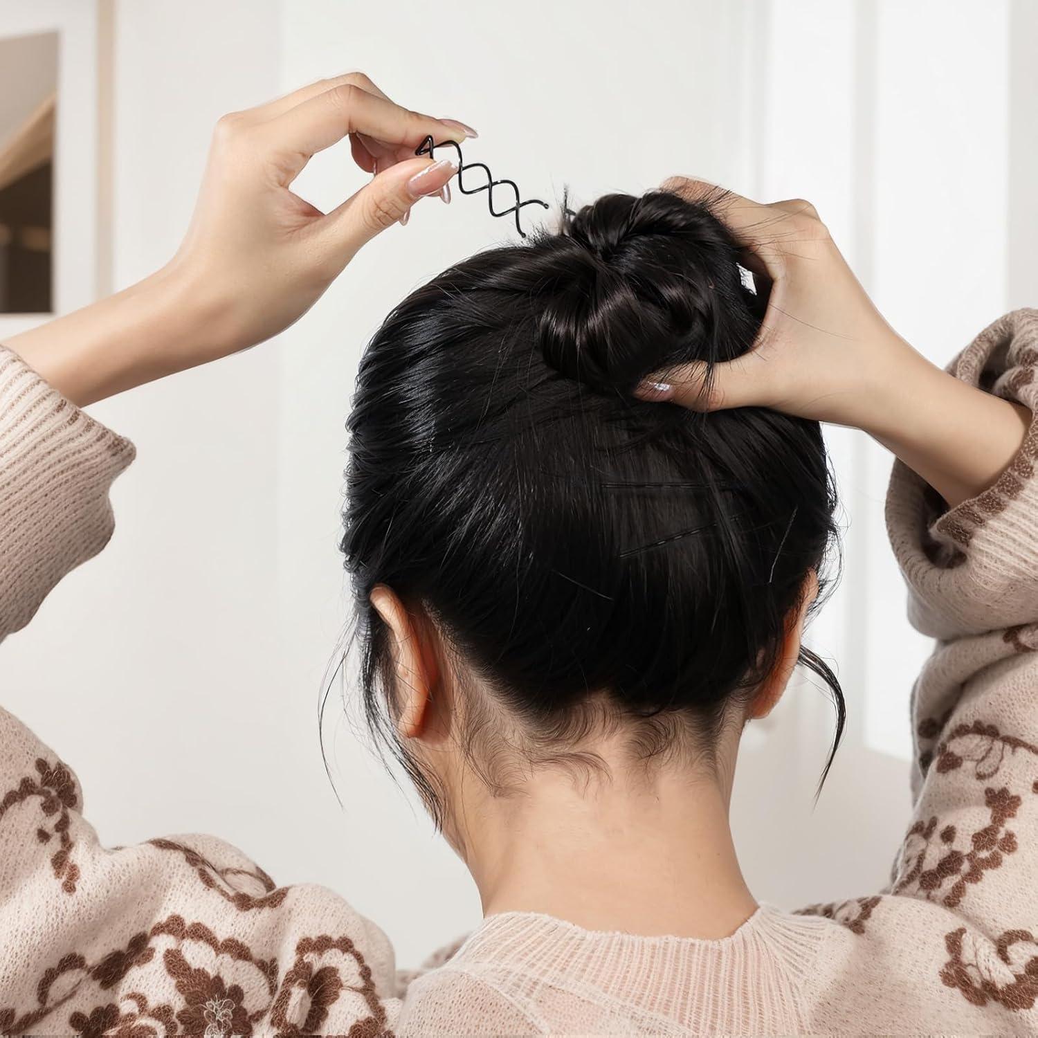 Pasadores de Cabello Espirales FANDAMEI 50 Piezas Negros