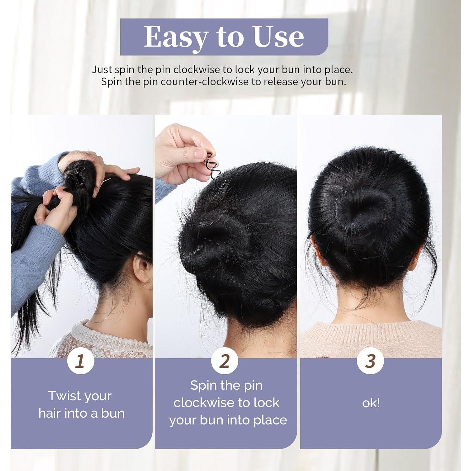 Pasadores de Cabello Espirales FANDAMEI 50 Piezas Negros