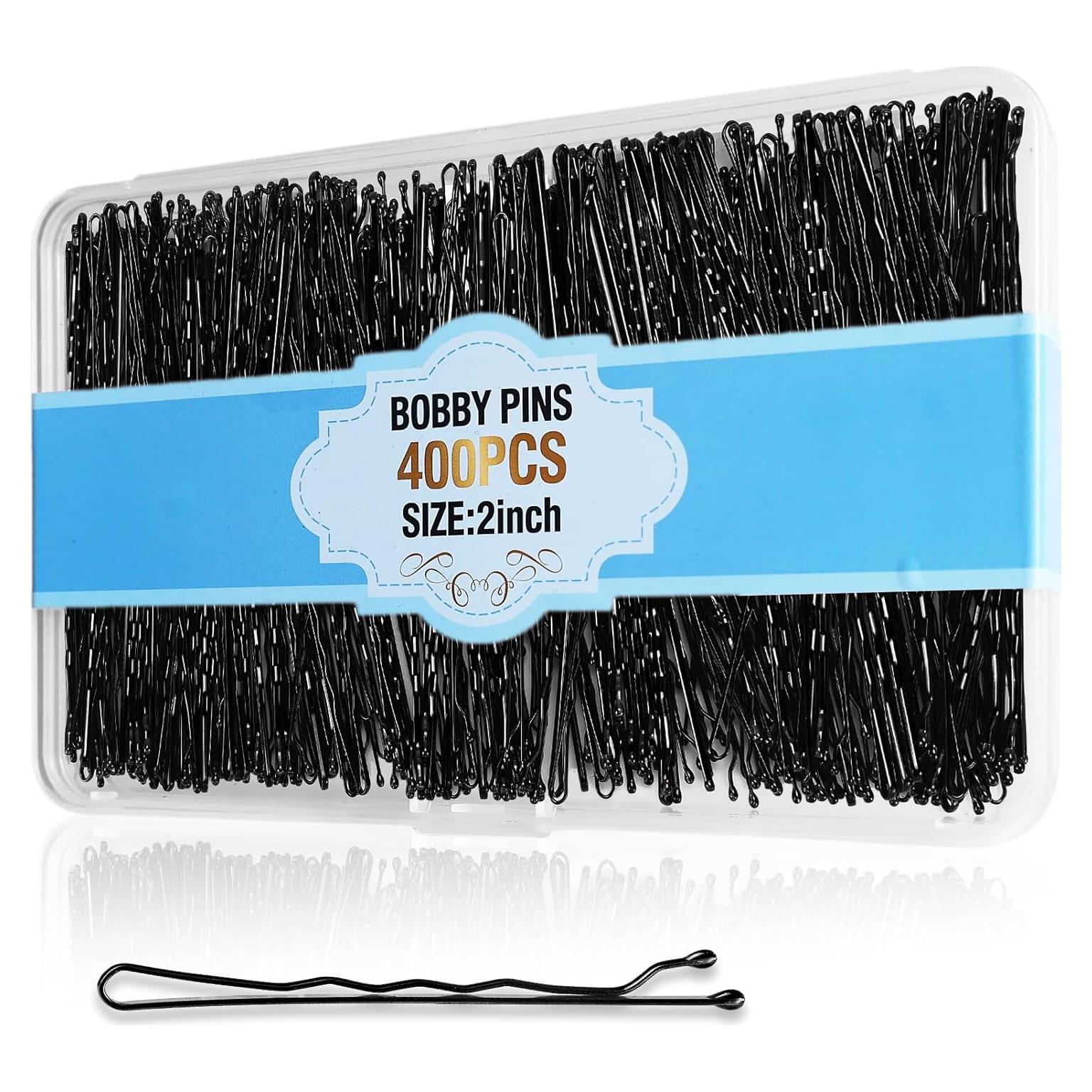 400 Horquillas Negras Cyluer Curvadas para Cabello - 5.08 cm